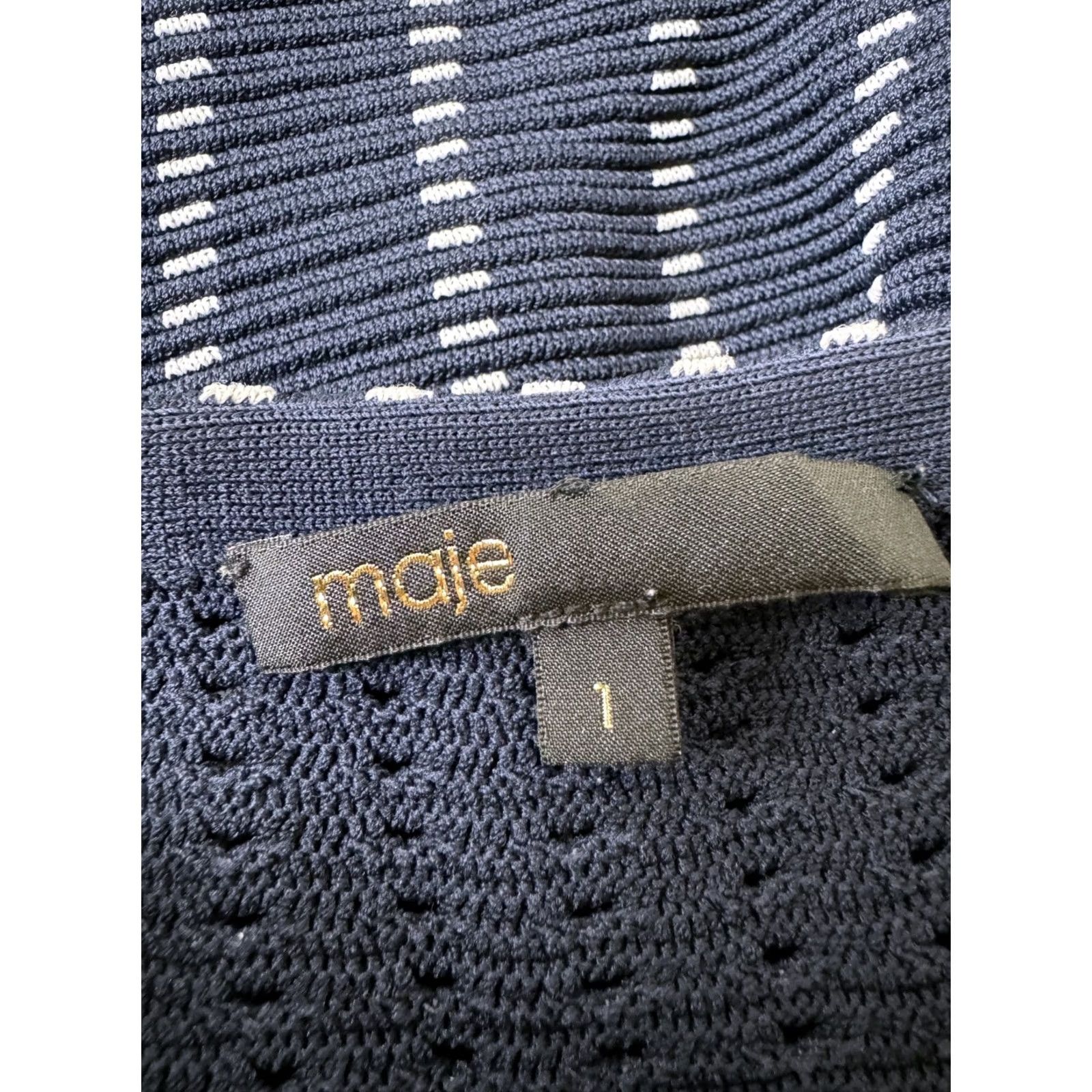 Maje Maje Womens Knit Dress Sleeveless Fit & Flare Blue Size 1 Dress Womens Knit Blue 90s? Size XS / US 0-2 / IT 36-38 - 7 Thumbnail