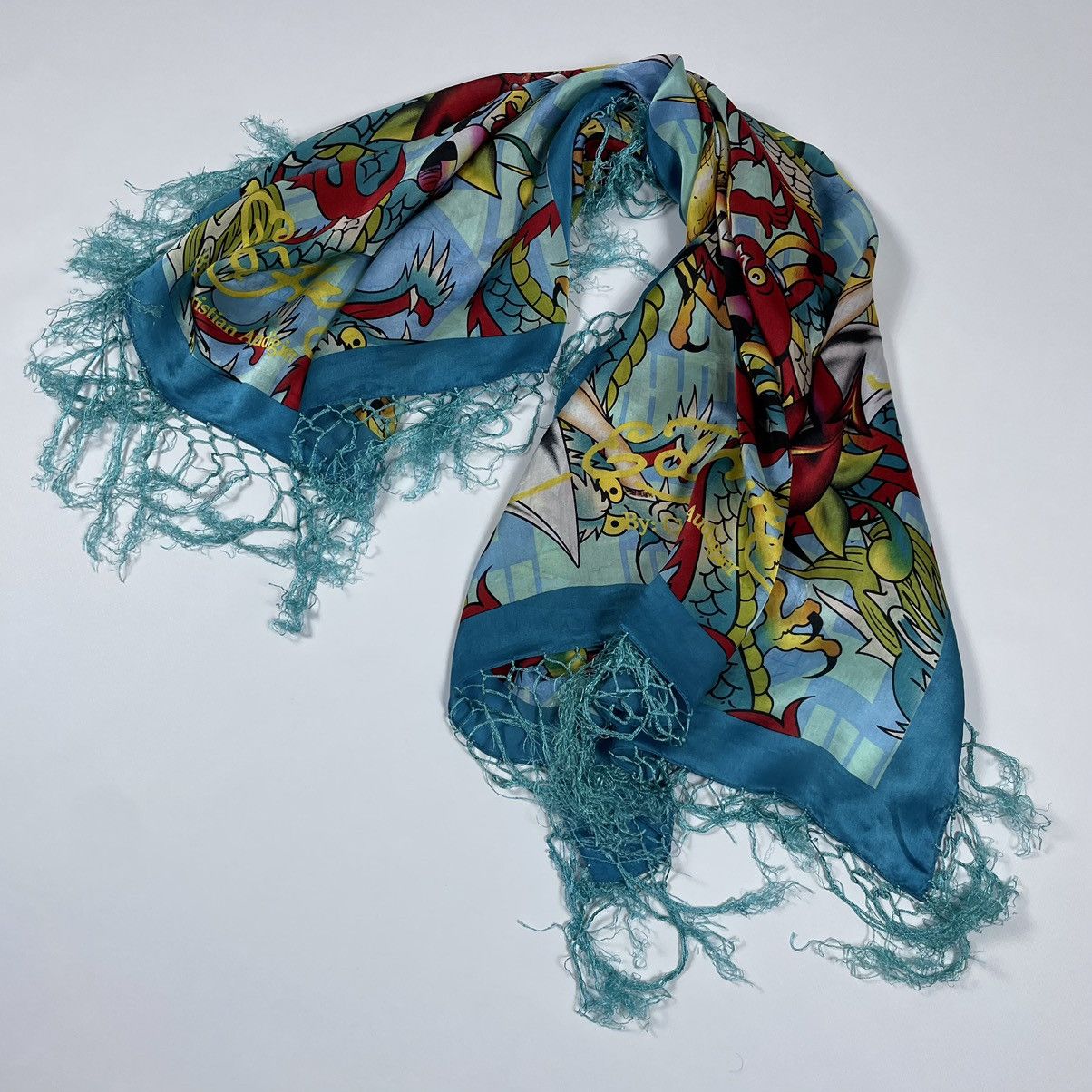 Ed Hardy Ed Hardy Christian Audigier Silk Scarf “Death or glory “ Size ONE SIZE - 3 Thumbnail