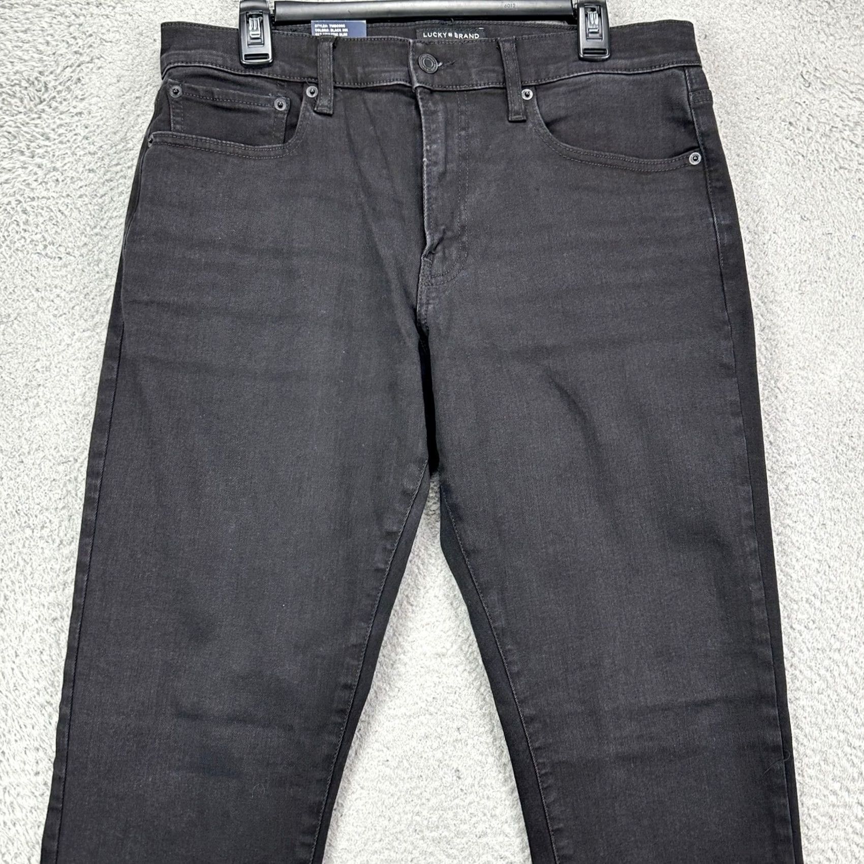 Lucky Brand Lucky Brand 412 Mens Slim Jeans 32X32 Black Distressed Mid Rise Jeans Slim Fit Mens 32 Inseam 32 Mock Tag NEW Size US 32 / EU 48 - 3 Thumbnail