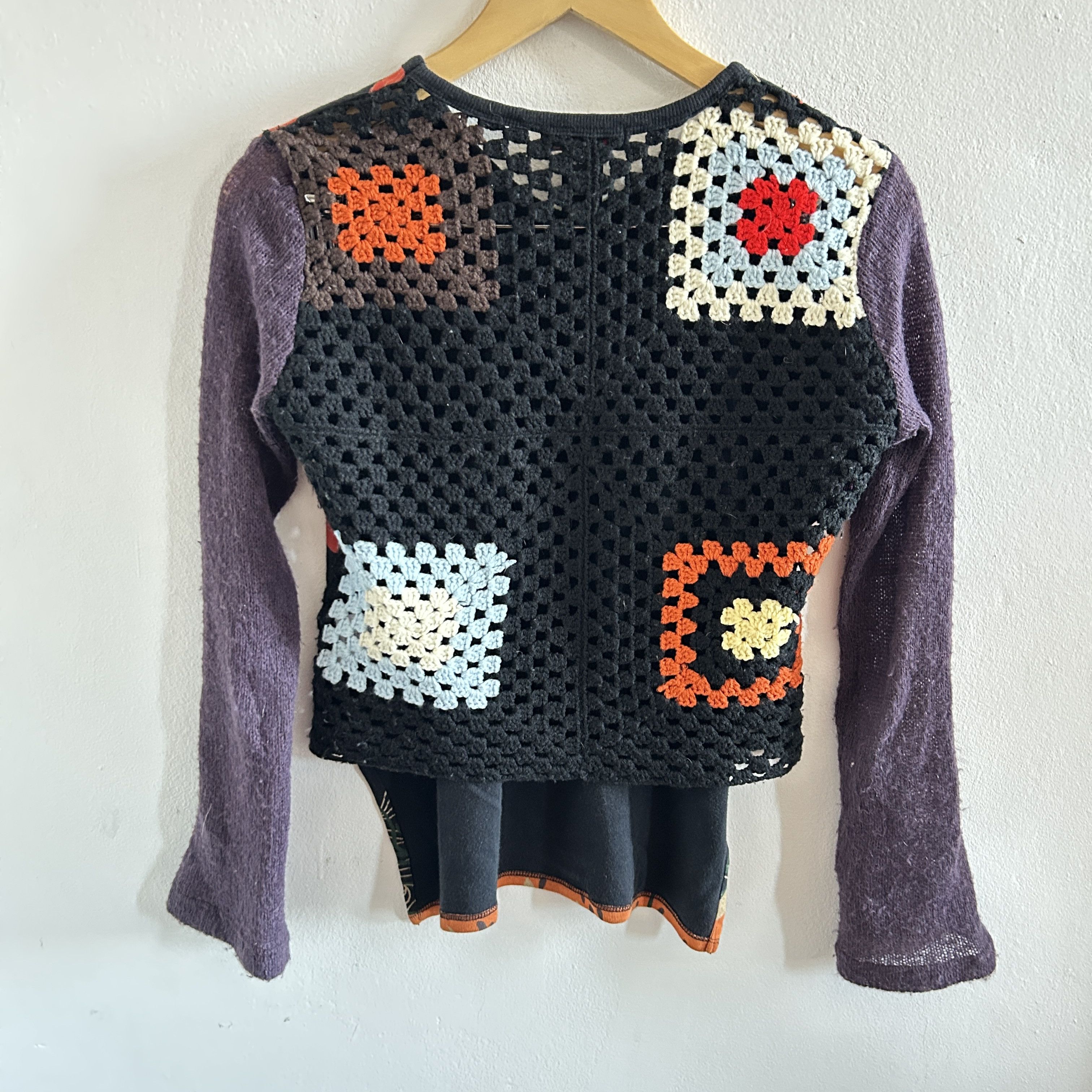 Custo Barcelona Vintage Custo Barcelona Shirt, Y2K Crochet Granny Square Size M / US 6-8 / IT 42-44 - 10 Thumbnail