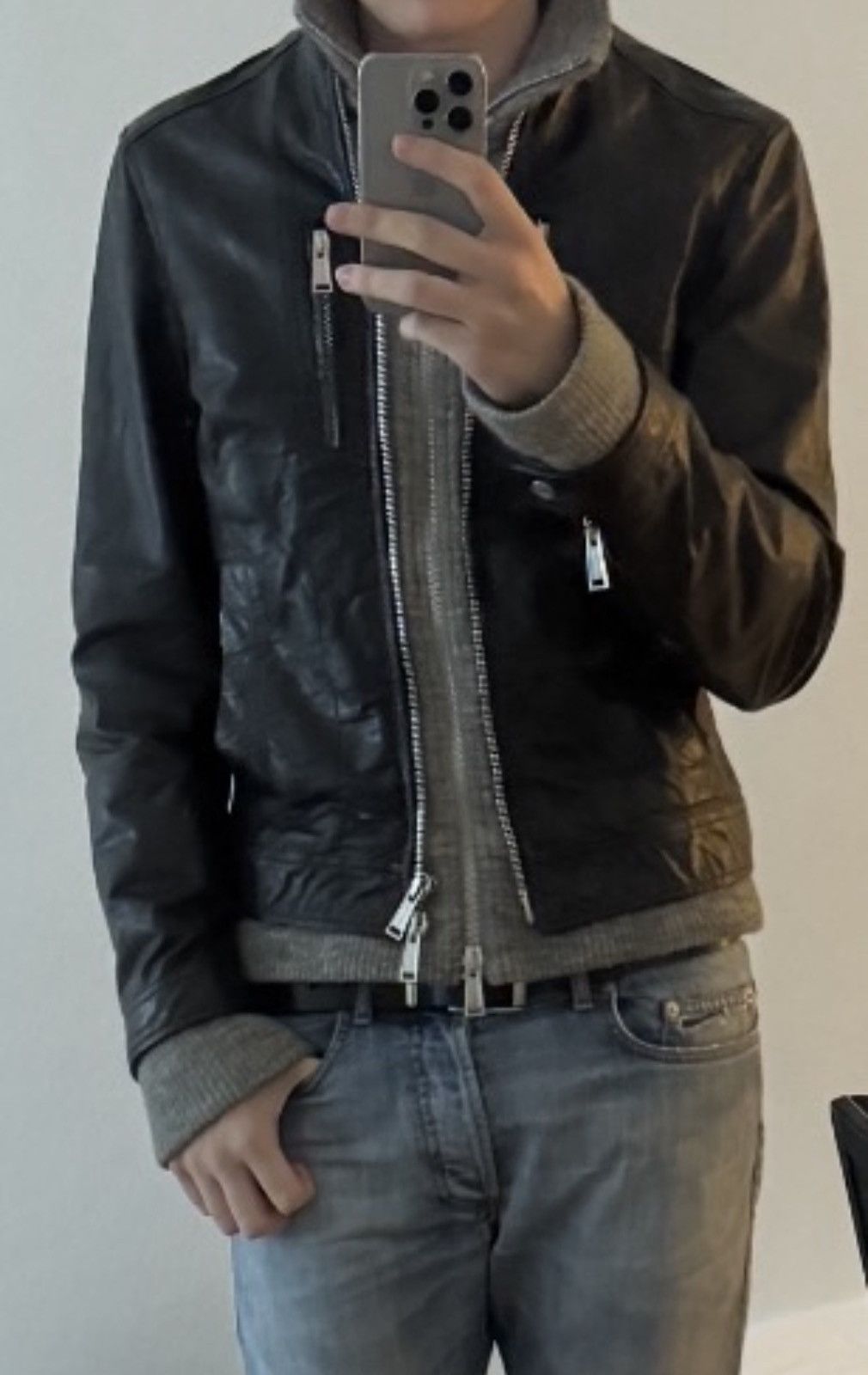 Dsquared2 Dsquared2 Double Layered Leather Jacket Size US M / EU 48-50 / 2 - 16 Thumbnail