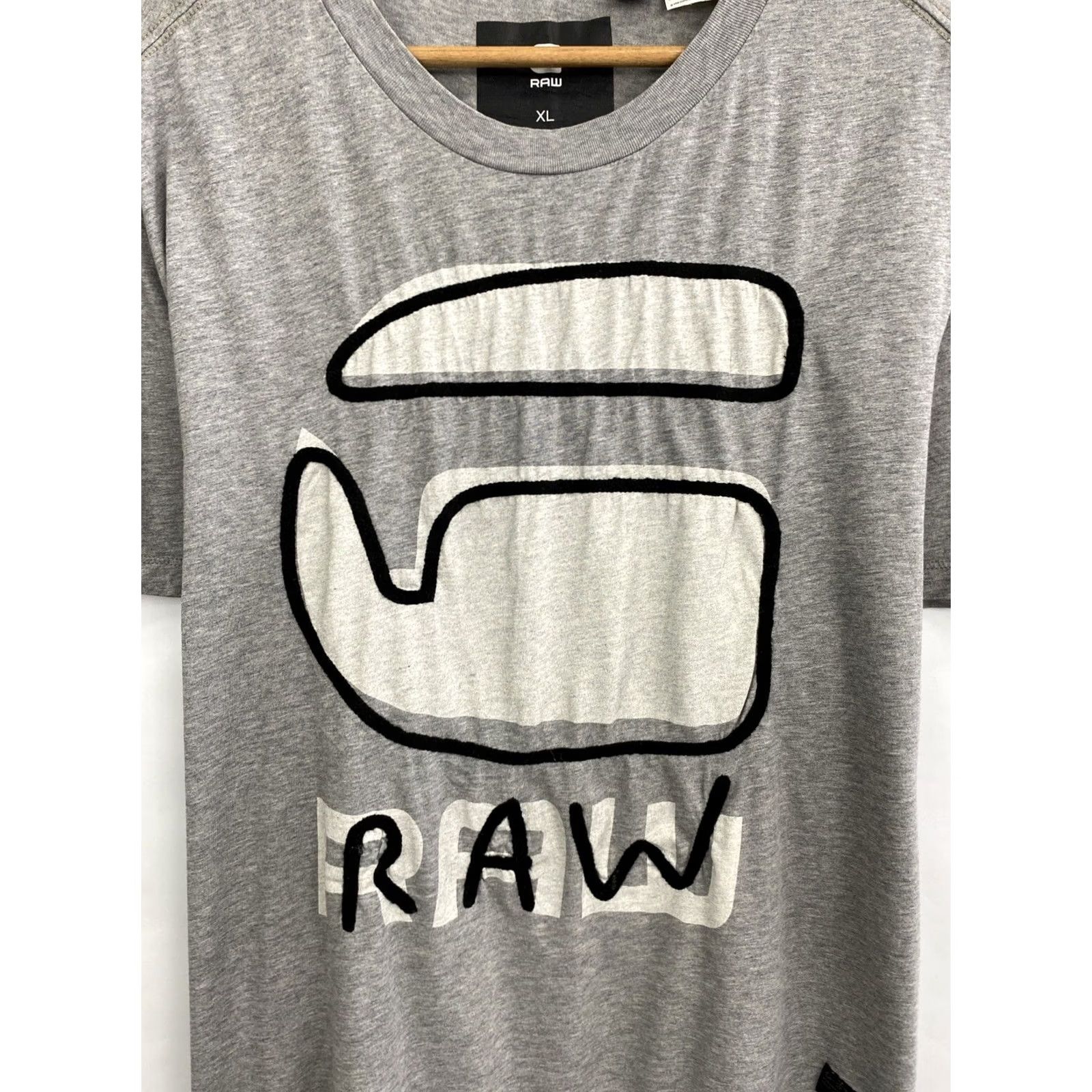 G-Star G Star Raw Big logo t-shirt Mens XL Grey Retro Logo Shirt Size US XL / EU 56 / 4 - 4 Thumbnail