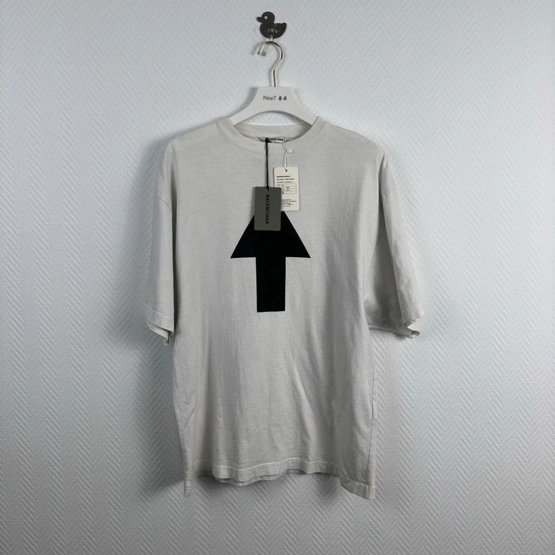 Balenciaga Arrow Printed Short Sleeve T-Shirt Men's Whit