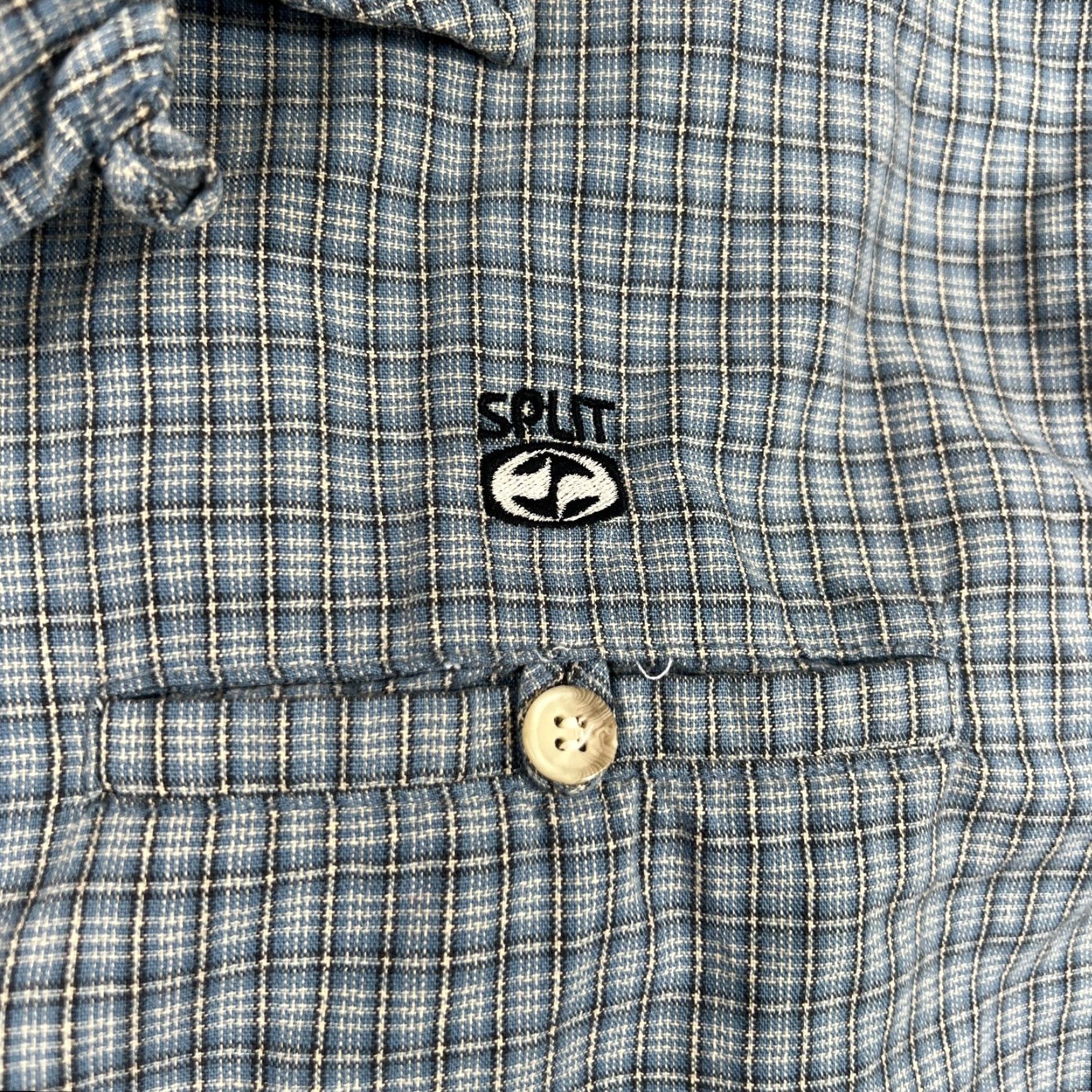 Vintage VINTAGE Split Shirt Mens L Blue Plaid Long Sleeve Button Up 90s Y2K Surf Retro Streetwear Size US L / EU 52-54 / 3 - 4 Thumbnail