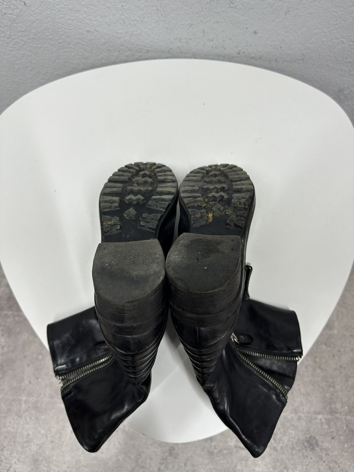 A.S.98 Vintage AS 98 Rick Owens Style Zip Ankle Leather Biker Boots Size US 8 / IT 38 - 10 Thumbnail