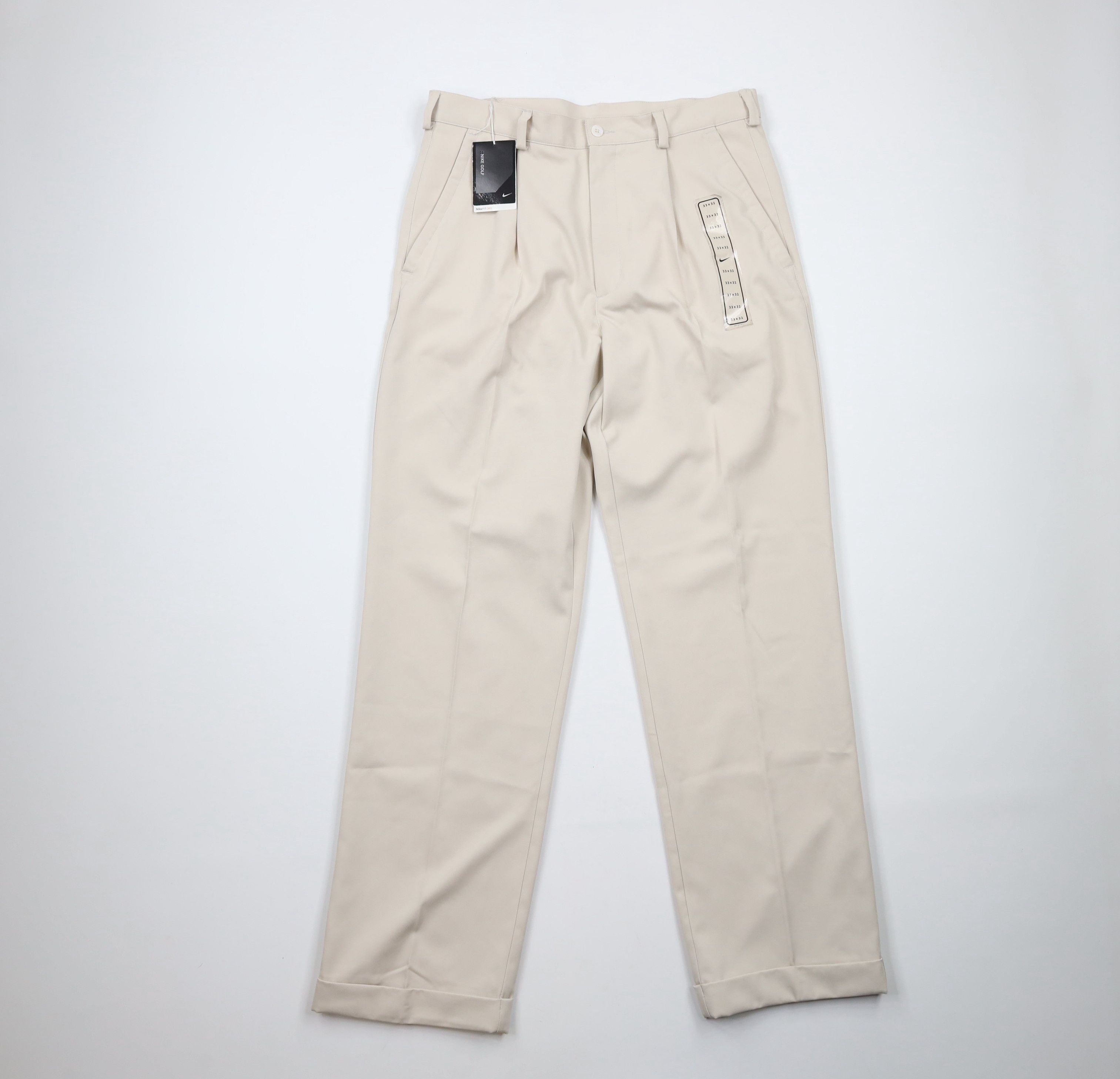 image of Deadstock Vintage Y2K 2006 Nike Golf Wide Leg Chino Pants in Ivory, Men's (Size 33)