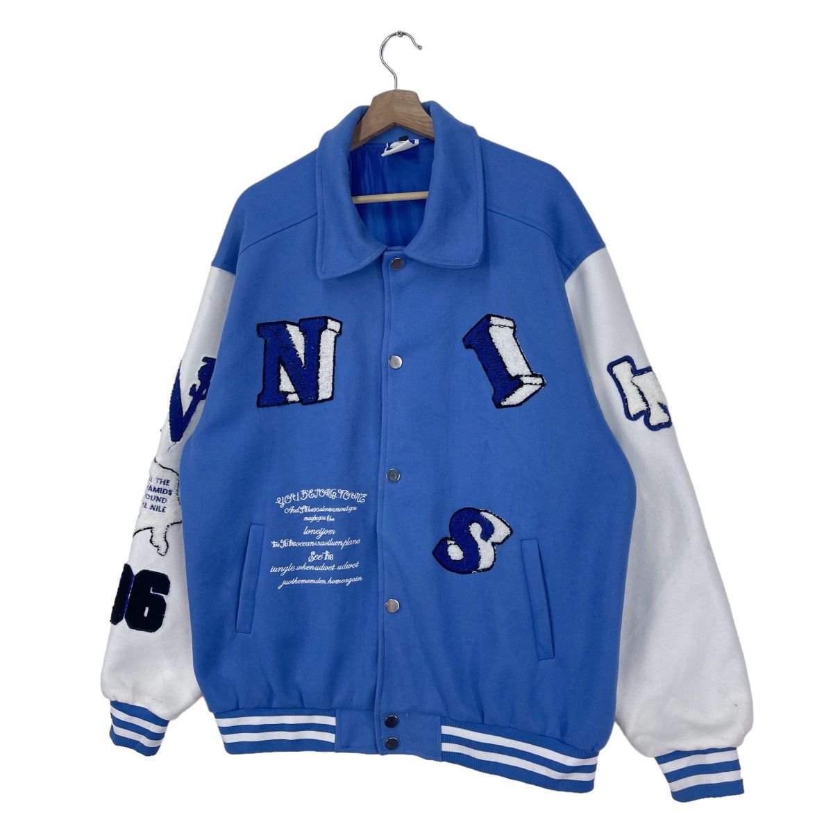 If Six Was Nine × Japanese Brand INS Skeletons Blue Hip Hop Varsity Size US L / EU 52-54 / 3 - 4 Thumbnail