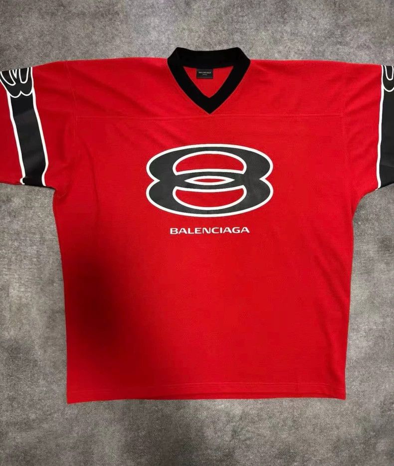 Balenciaga Balenciaga Double Ring Rugby Jersey Number 25 Short Sleeve Size US XL / EU 56 / 4 - 1 Thumbnail