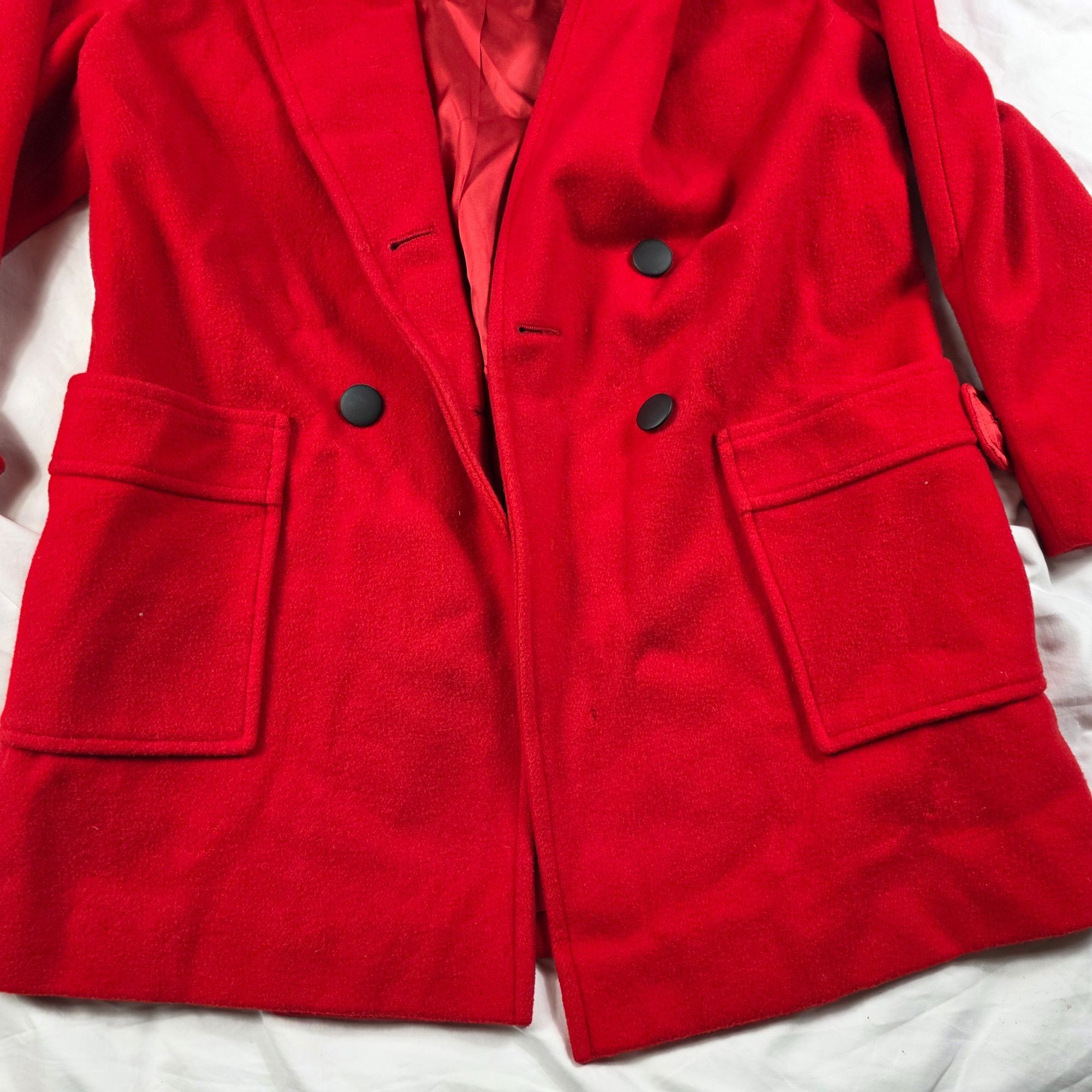 Original Penguin Penguin Womens Size 10 Red Wool Double Breasted Pea Coat War Size L / US 10 / IT 46 - 8 Thumbnail