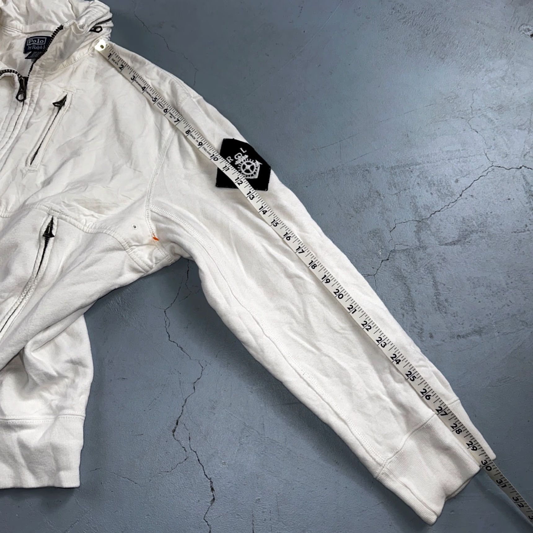 Ralph Lauren VINTAGE Polo Ralph Lauren Jacket Coat RL Logo Zip Hooded White Blue 90s Mens L Size US L / EU 52-54 / 3 - 6 Thumbnail
