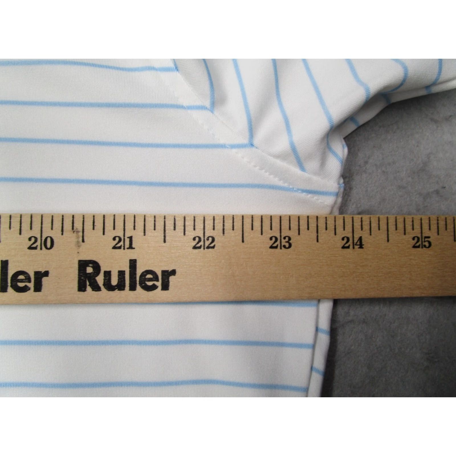 johnnie-O Johnnie O Polo Men Large White Striped Performance Golf UPF 50 Trophy 2023 Size US L / EU 52-54 / 3 - 7 Thumbnail