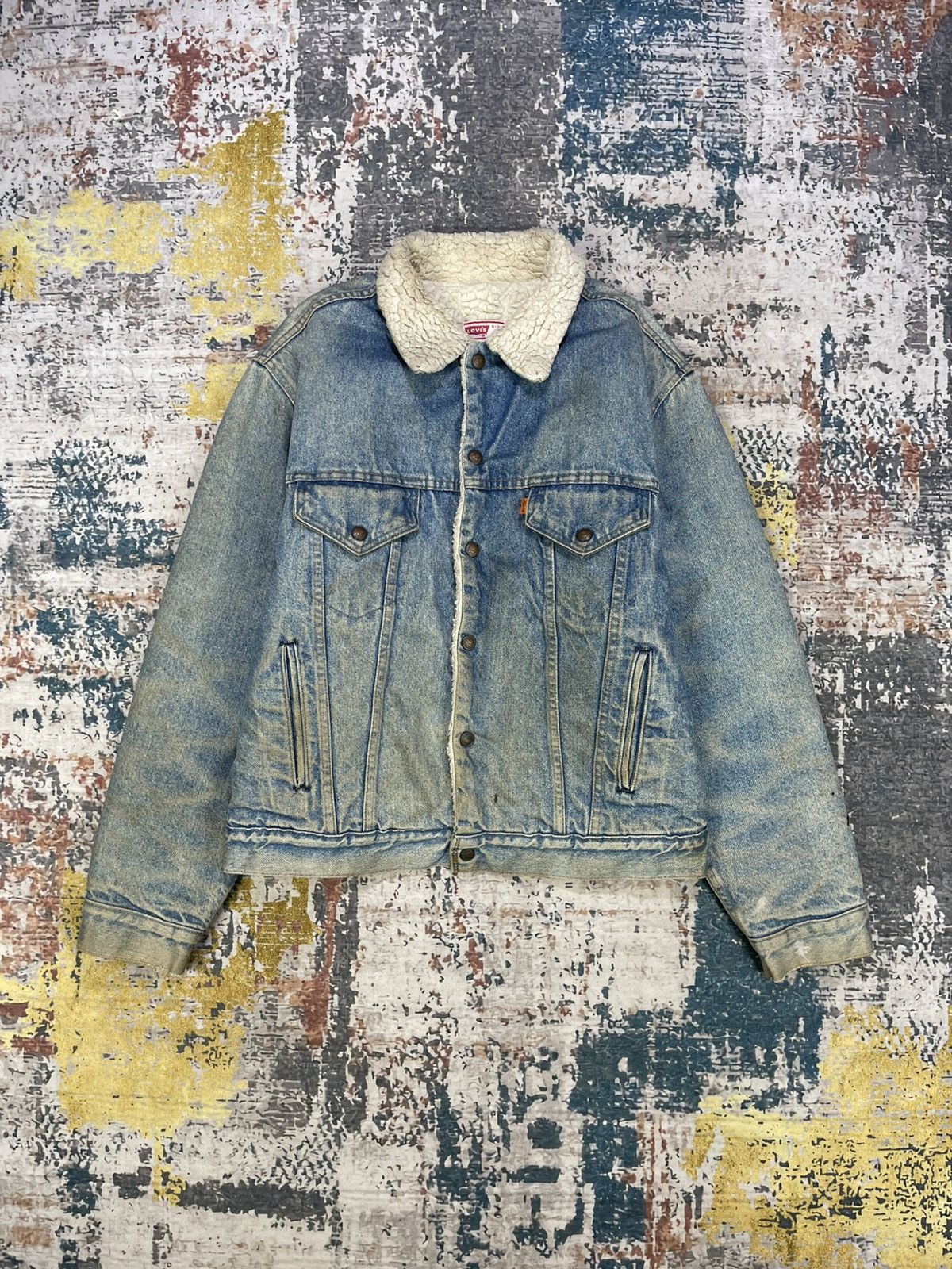 Levi's Vtg 70s Levis Sherpa Trucker Jacket Size US L / EU 52-54 / 3 - 1 Thumbnail