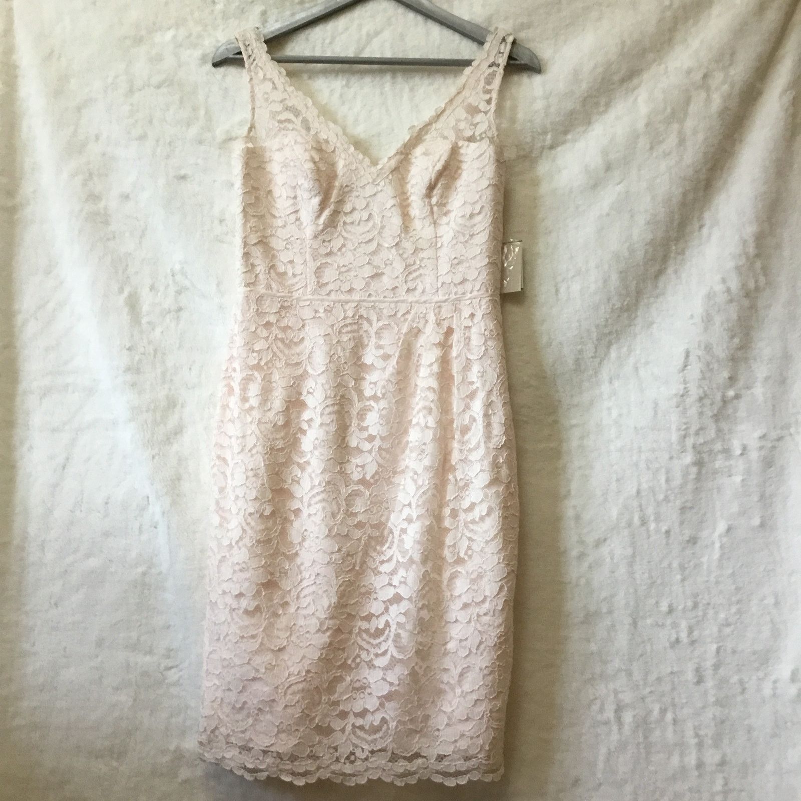 Other David Bridal Short Tank Lace Dress with V -Neck Size M / US 6-8 / IT 42-44 - 3 Thumbnail