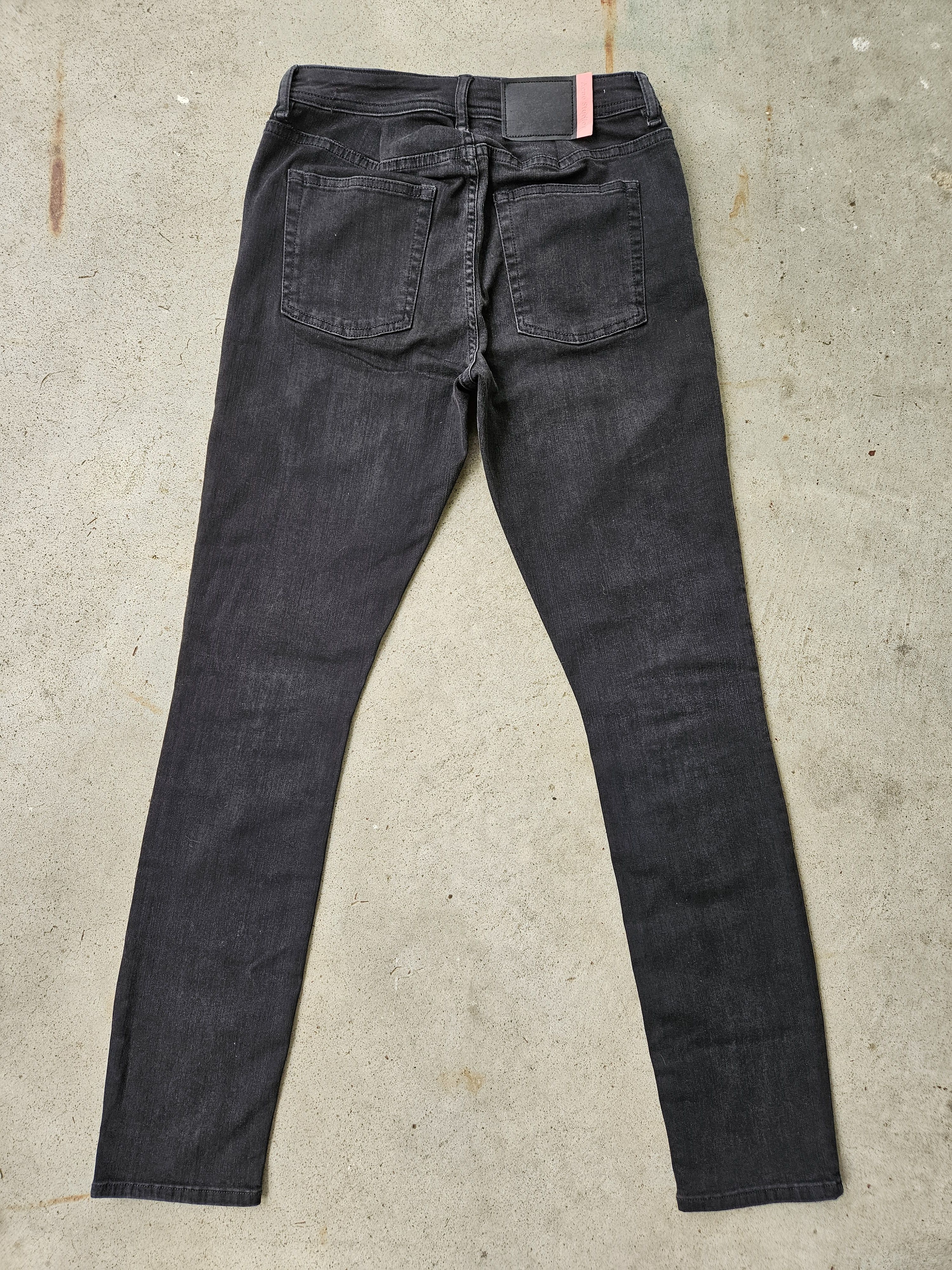 Acne Studios Blå Konst Climb Used Blk Back Patch Black Denim Jeans Size US 28 / EU 44 - 6 Thumbnail