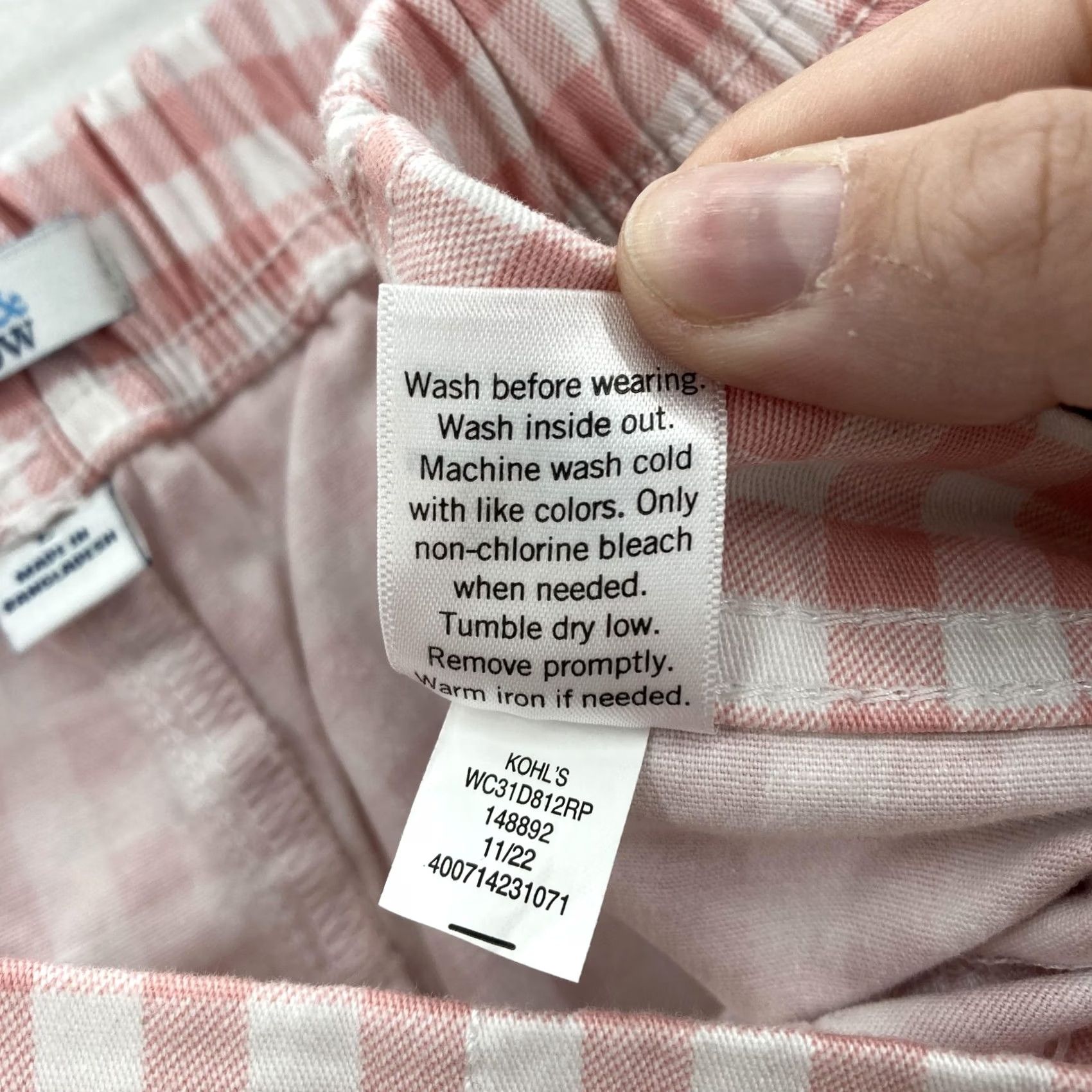 Croft & Barrow Croft & Barrow Capri Pants Womens Large Pink Gingham Skimmer Pull-On Mid Rise Size 36" / US 14 / IT 50 - 7 Thumbnail