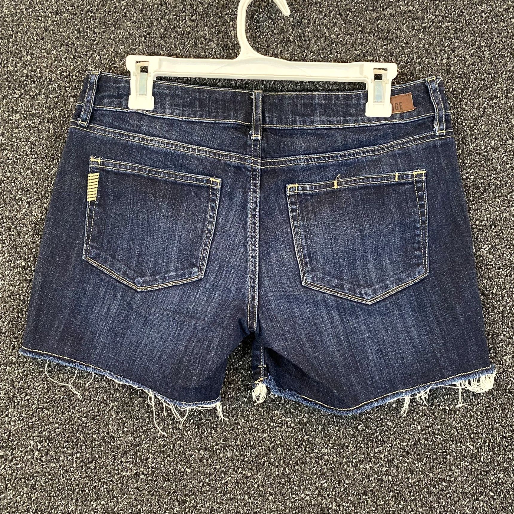 Paige PAIGE Denim Shorts Womens Size 27 Blue Low Rise Frayed Hem 5” Inseam Stretch Regular 5-Pocket Design Vintage No Size 27" / US 4 / IT 40 - 6 Thumbnail