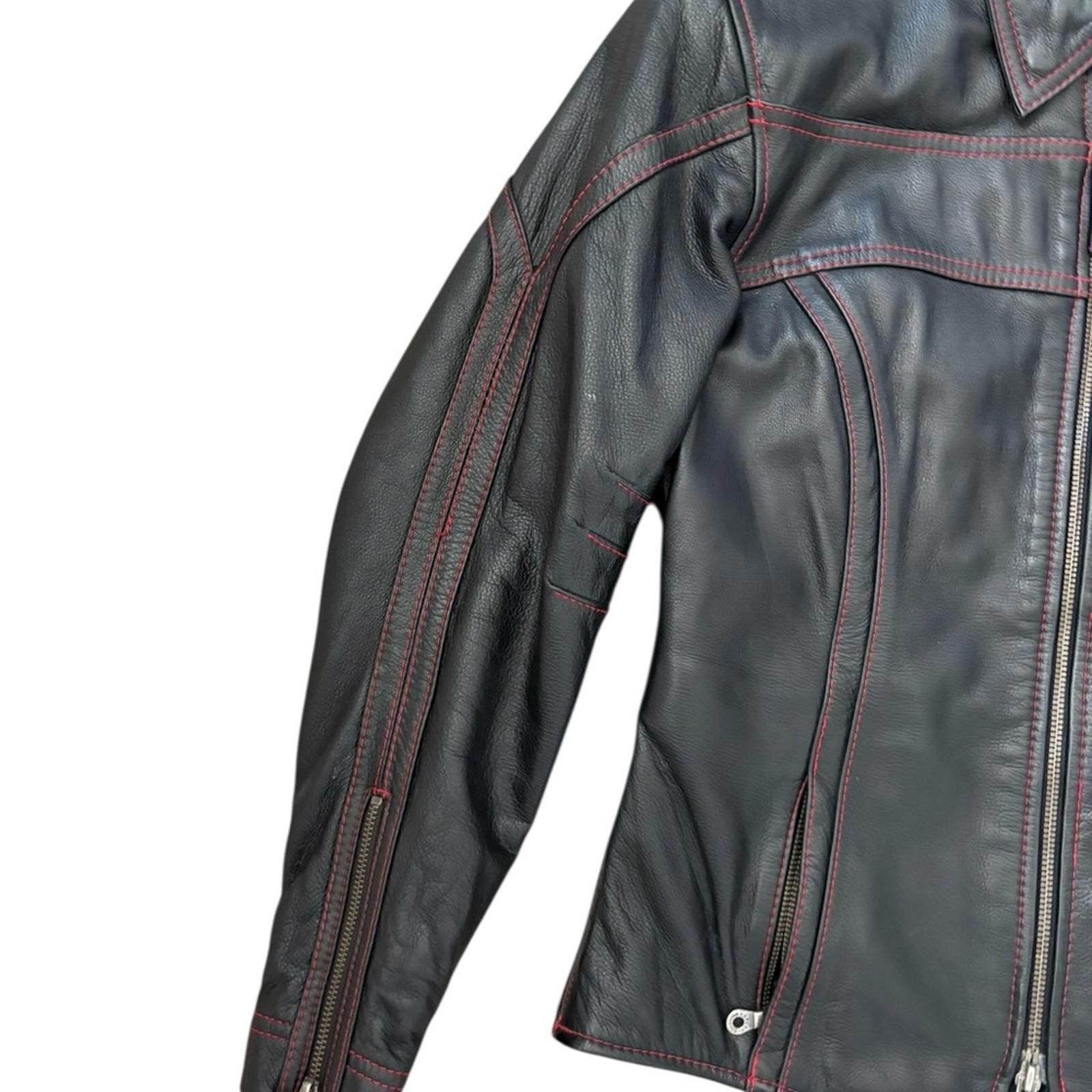 Harley Davidson Harley-Davidson Leather Zipper Motorcycle Logo Jacket Black Size S / US 4 / IT 40 - 6 Thumbnail