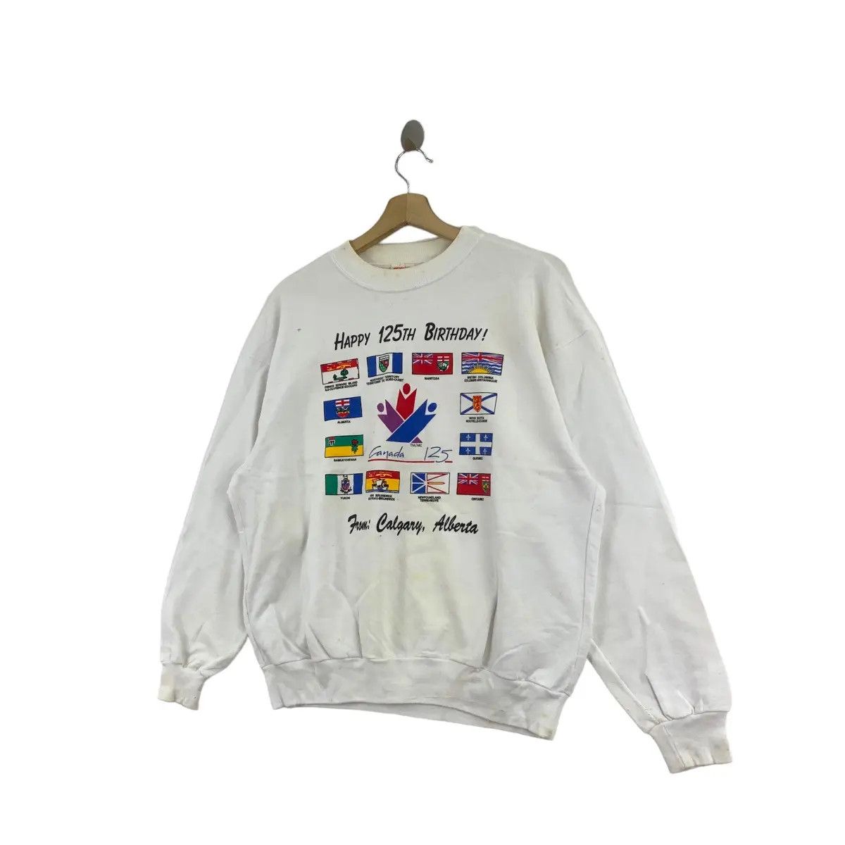 Vintage Vintage 1992 CANADA 125th ANNIVERSARY Alberta Sweatshirt Size M / US 6-8 / IT 42-44 - 4 Thumbnail