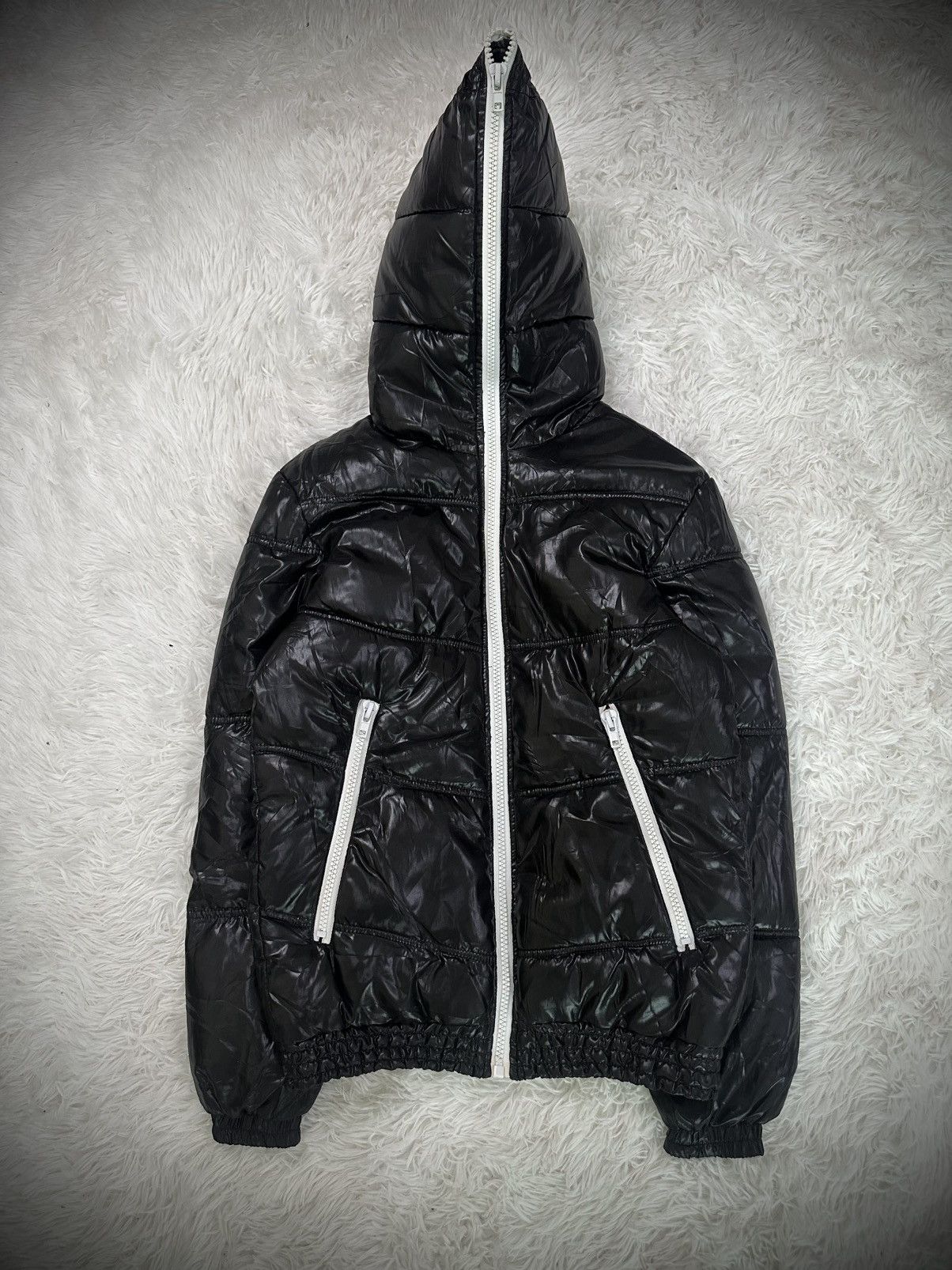 Japanese Brand 💥rare💥 2000s japanese brand EXHIBITIONIST puffer punk hoodie Size US L / EU 52-54 / 3 - 4 Thumbnail