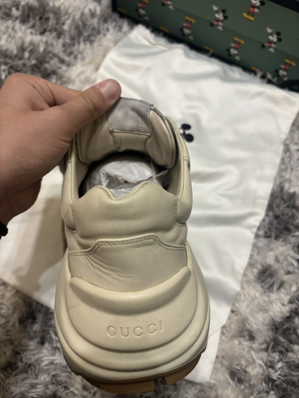 Gucci New Super Rare Gucci x Mickey Mouse Rhyton Leather Sneaker Size US 9 / EU 42 - 2 Thumbnail