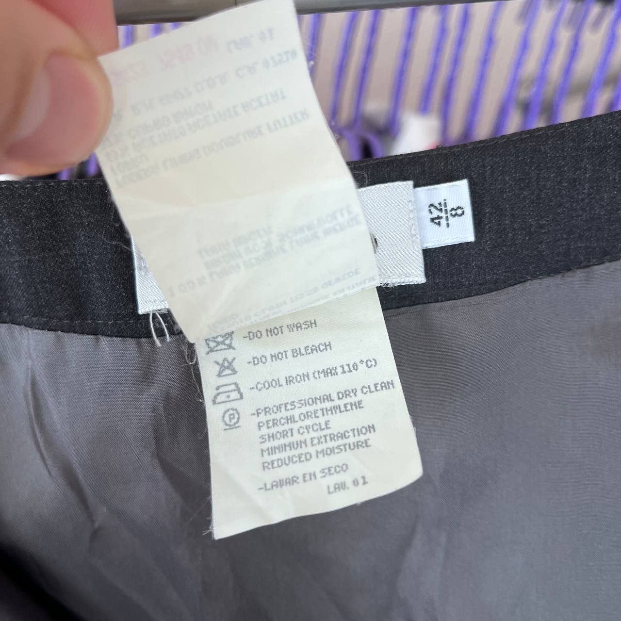 Valentino Vintage 90s Valentino Miss V Elegant Gray Wool Medium Skirt Size 28" / US 6 / IT 42 - 10 Thumbnail