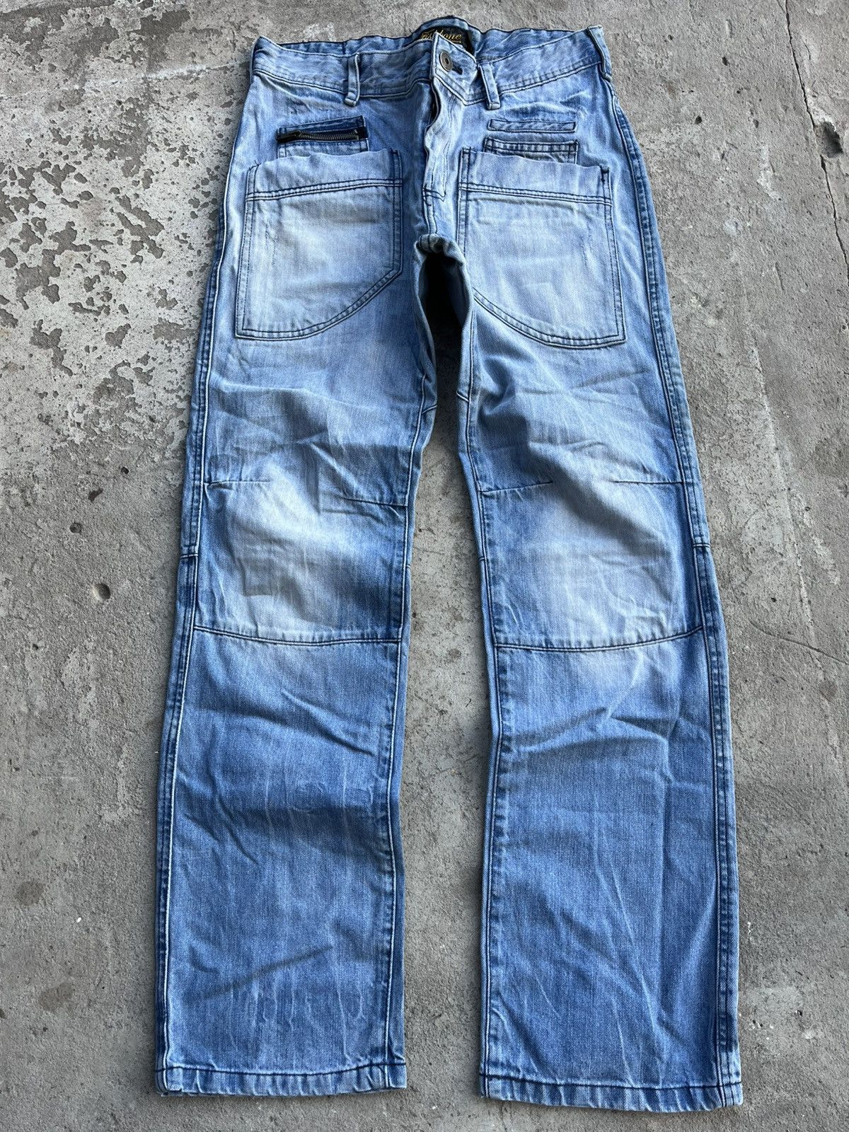 If Six Was Nine × Japanese Brand × Le Grande Bleu (L.G.B.) Jeans Dirty Pants Faded Crash Denim Thrashed Y2K Distressed Size US 34 / EU 50 - 1 Thumbnail