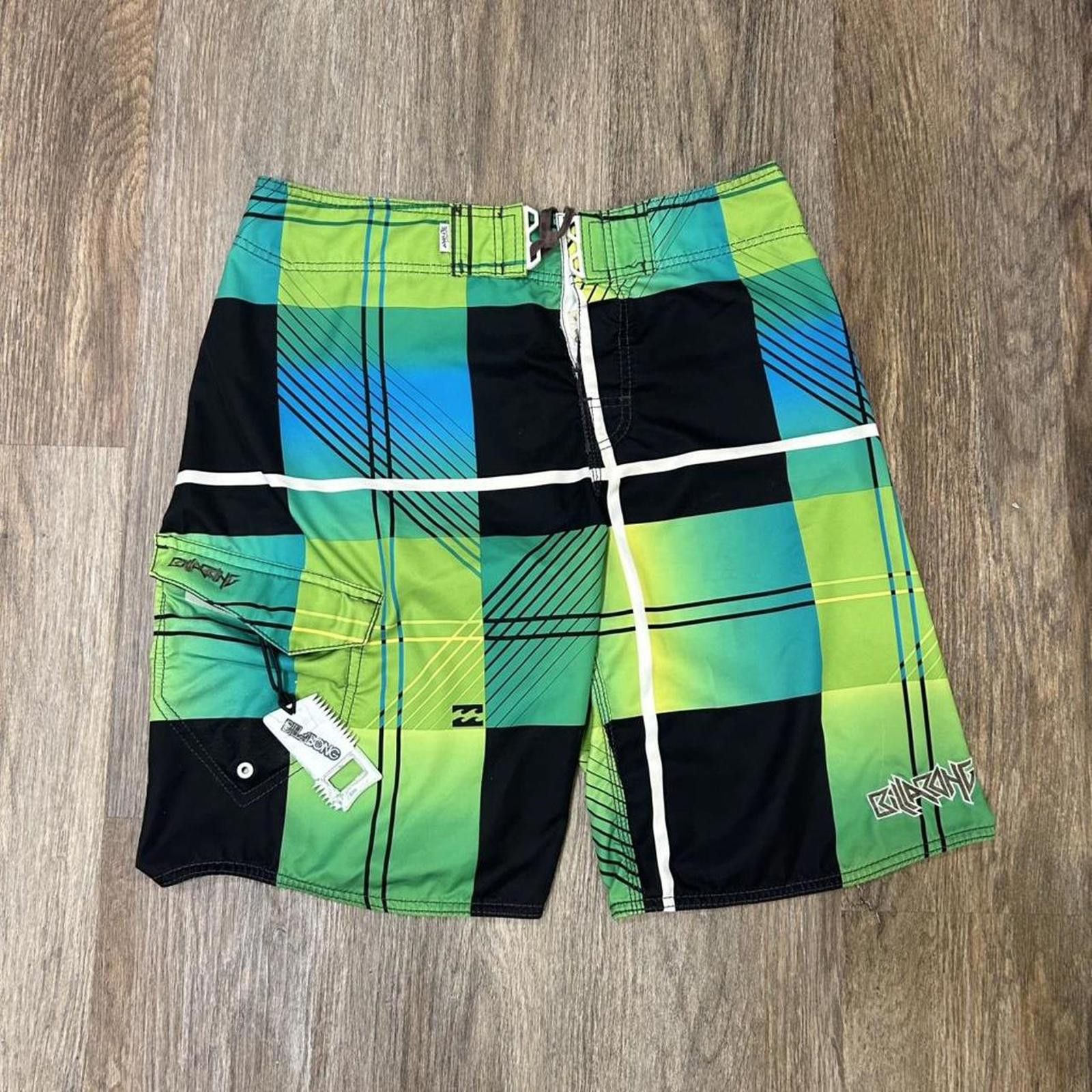 Billabong Vintage Y2K Billabong Board Shorts With Wax Comb Size US 33 - 1 Thumbnail