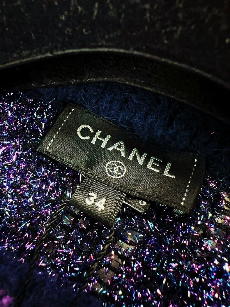 Chanel Chanel 22A purple and blue color-blocked alpaca sweater Size XXS / US 00 / IT 34 - 6 Thumbnail