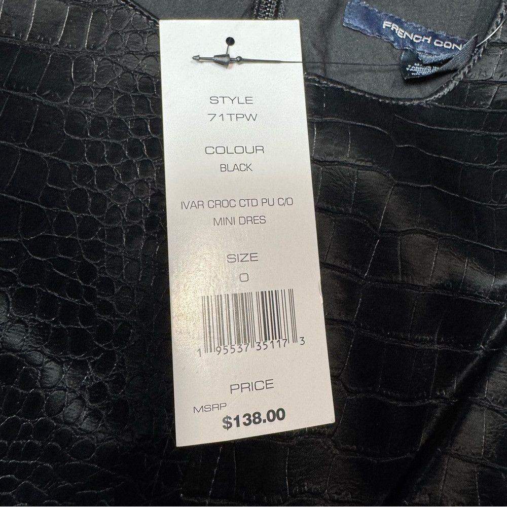 French Connection NWT New $138 French Connection Croc-Embossed Cut Out Black Size XS / US 0-2 / IT 36-38 - 7 Thumbnail