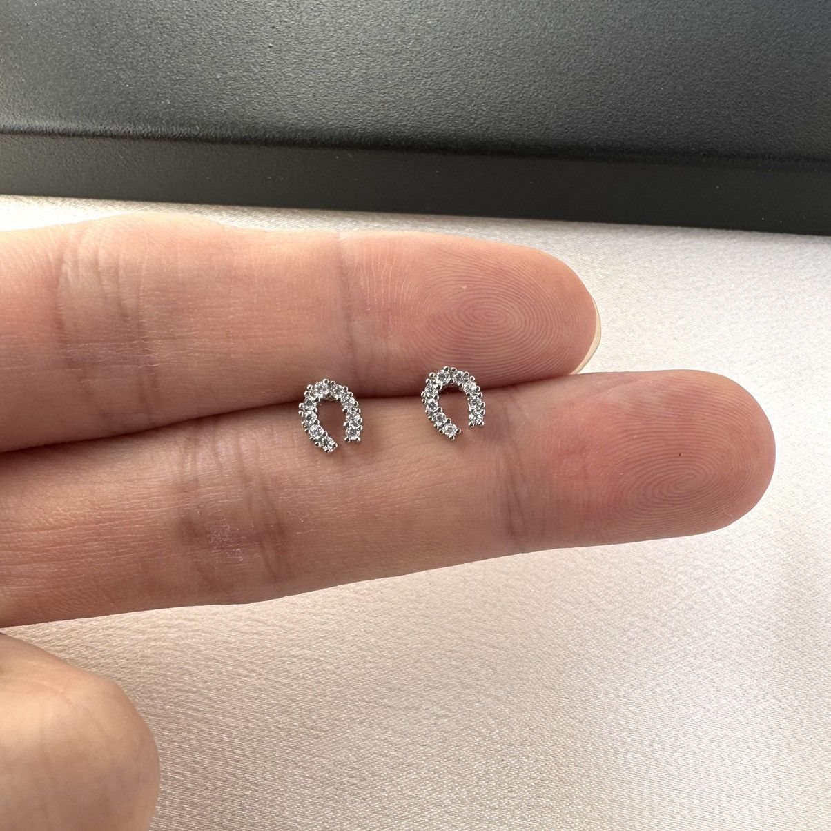 Designer CZ Tiny Horseshoe Stud Earrings for Women Size ONE SIZE - 5 Thumbnail
