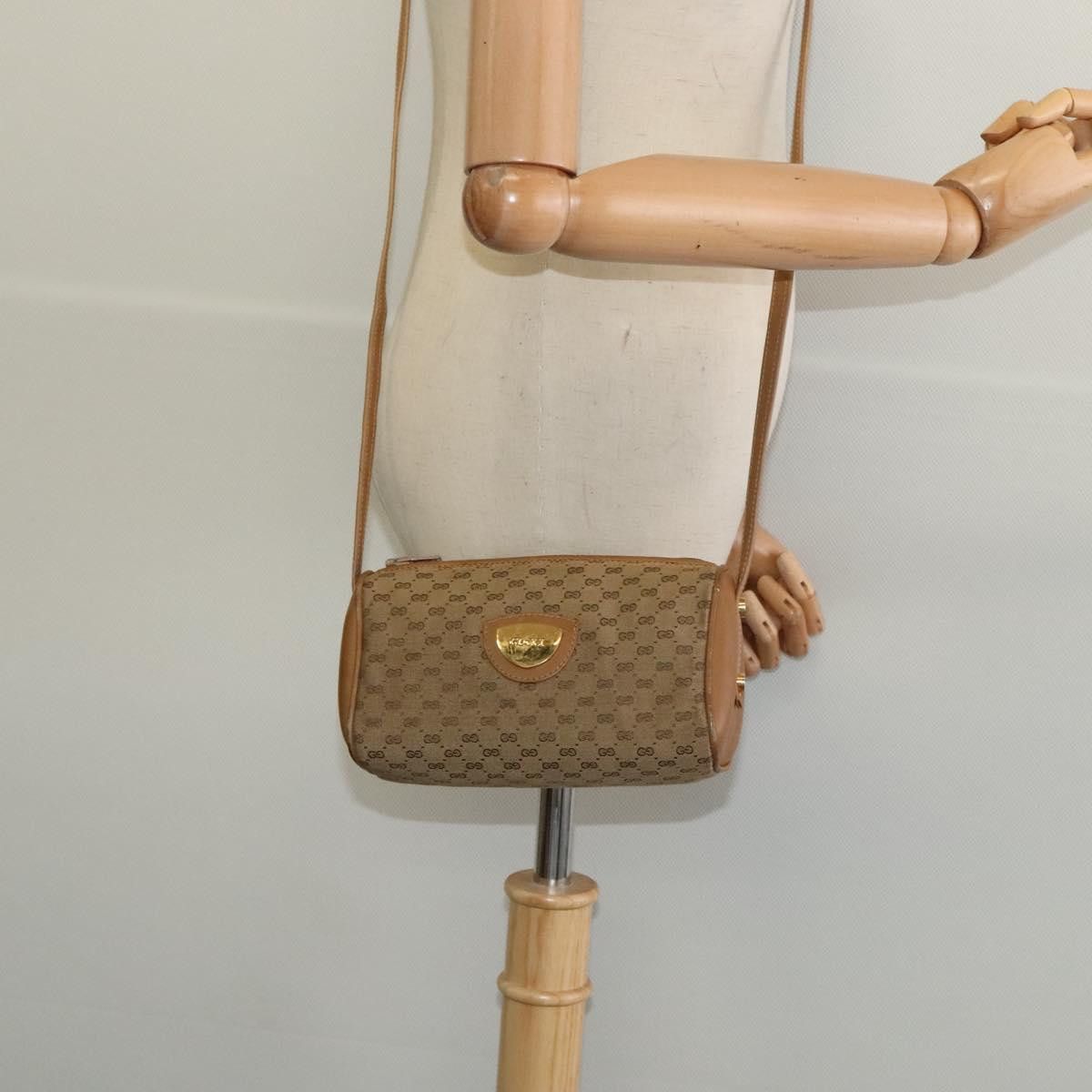 Gucci GUCCI Micro GG Canvas Shoulder Bag Vintage Beige Gold Size ONE SIZE - 19 Thumbnail