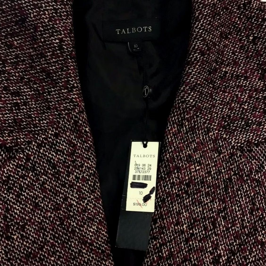 Talbots Talbots Blazer Women 10 Magenta/Black Mosaic Pattern Regular Size 10 Blazer Pant Suit Mens none Size L / US 10 / IT 46 - 3 Thumbnail