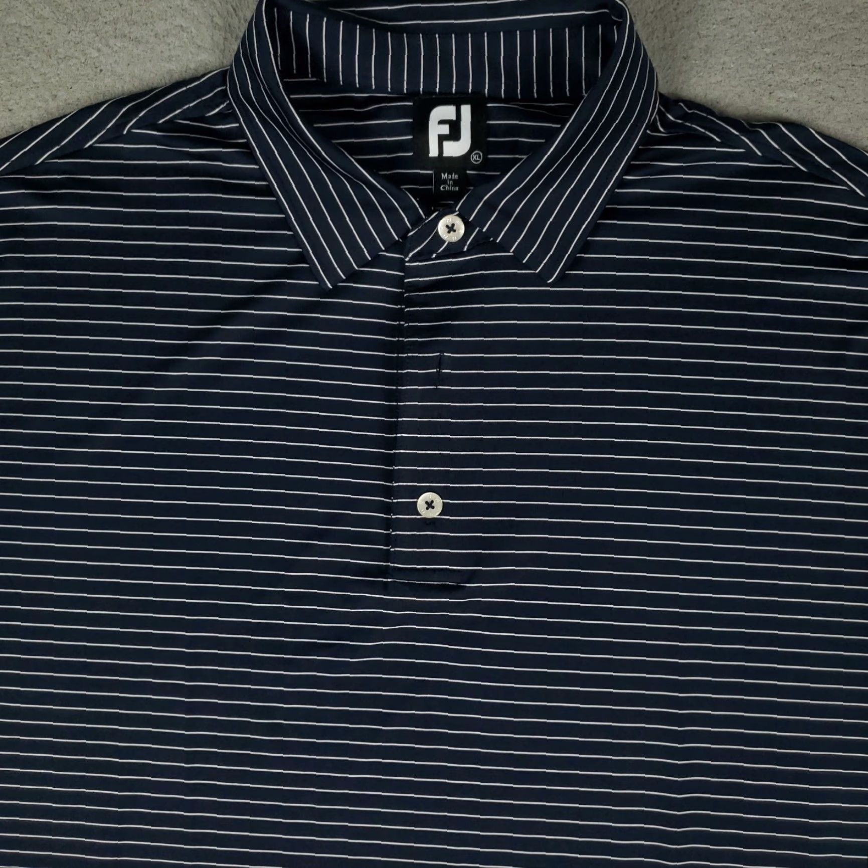 Footjoy FootJoy Polo Shirt Mens XL Blue Striped Short Sleeve Golf Polo Shirt Regular Fit 100% Polyester Blue FootJoy Shirt Mens XL Size US XL / EU 56 / 4 - 2 Thumbnail