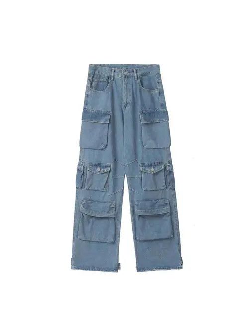 VIBE Baggy Multi Pocket Cargo Denim Jeans Size US 30 / EU 46 - 5 Thumbnail