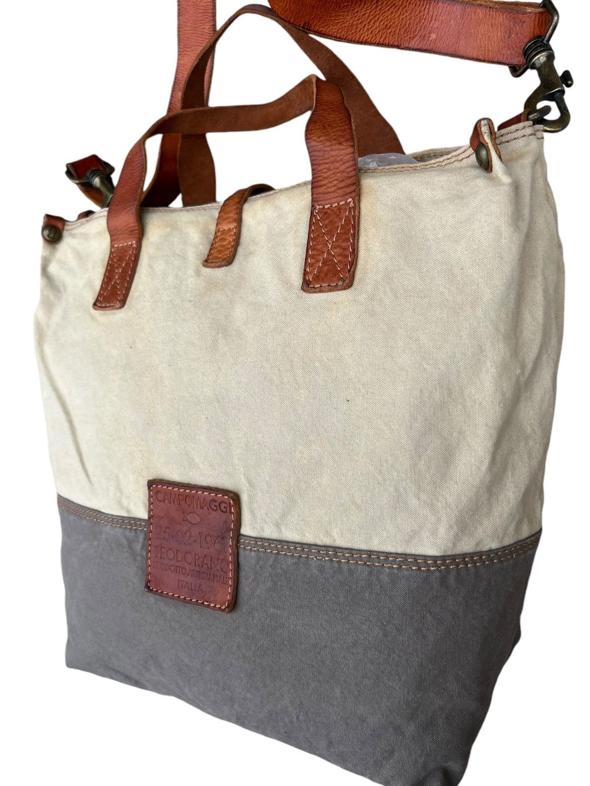 Leather Campomaggi Dirty Fade Canvas Leather 2Way Bag Size ONE SIZE - 9 Thumbnail