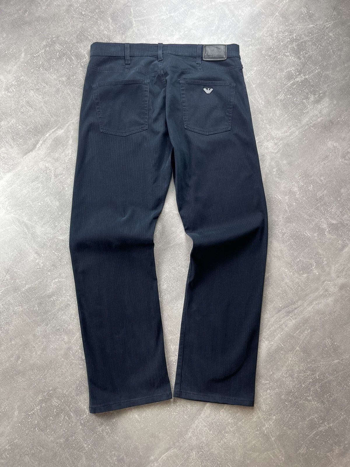 Armani × Vintage Armani Jeans Vintage Corduroy Pants Pinstripe Navy Blue Size US 38 / EU 54 - 2 Thumbnail