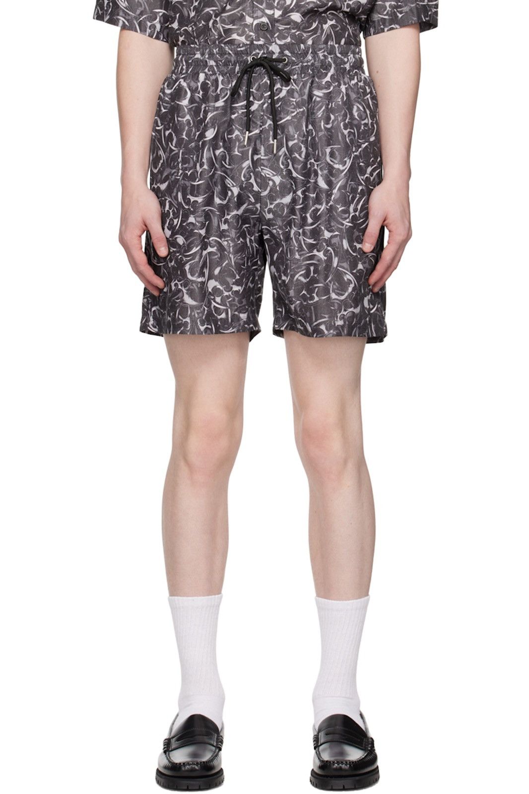 Han Kjobenhavn !DS! FW22 Han Kjobenhavn Chrome Tribal Printed Track Shorts Size US 32 / EU 48 - 2 Thumbnail