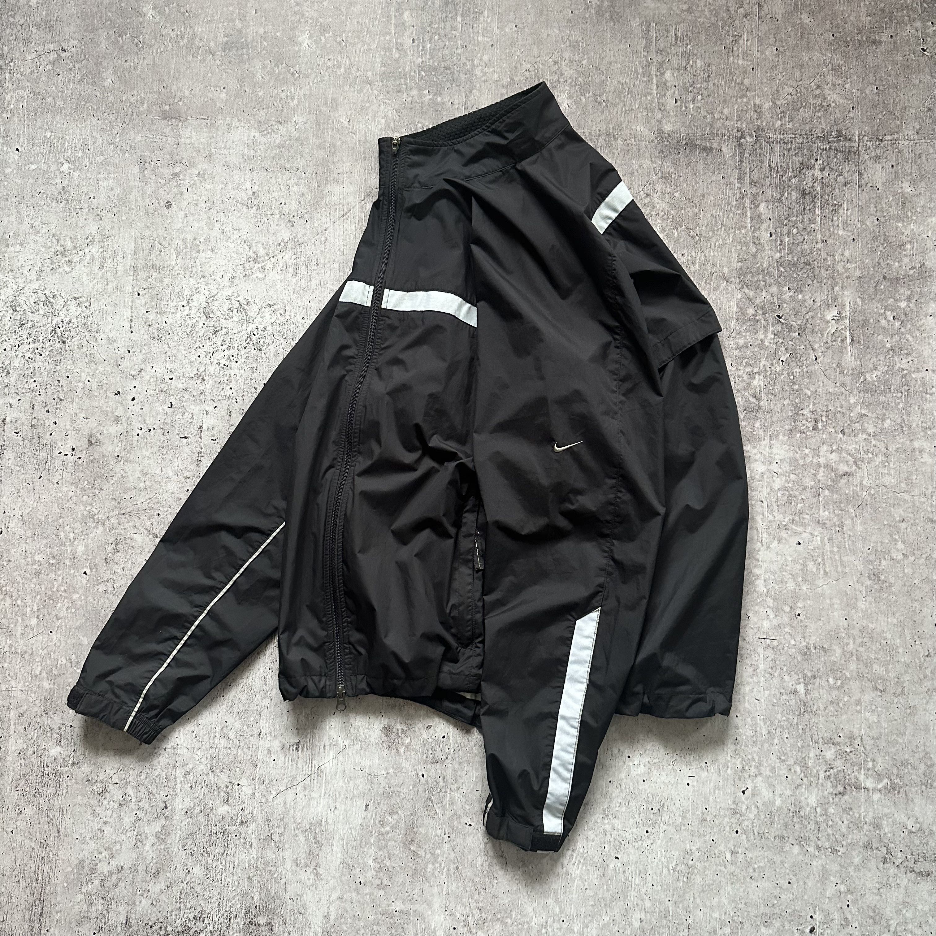 Nike × Vintage Nike y2k Vintage Swoosh Logo Nylon Drill Track Jacket Size US XL / EU 56 / 4 - 1 Thumbnail
