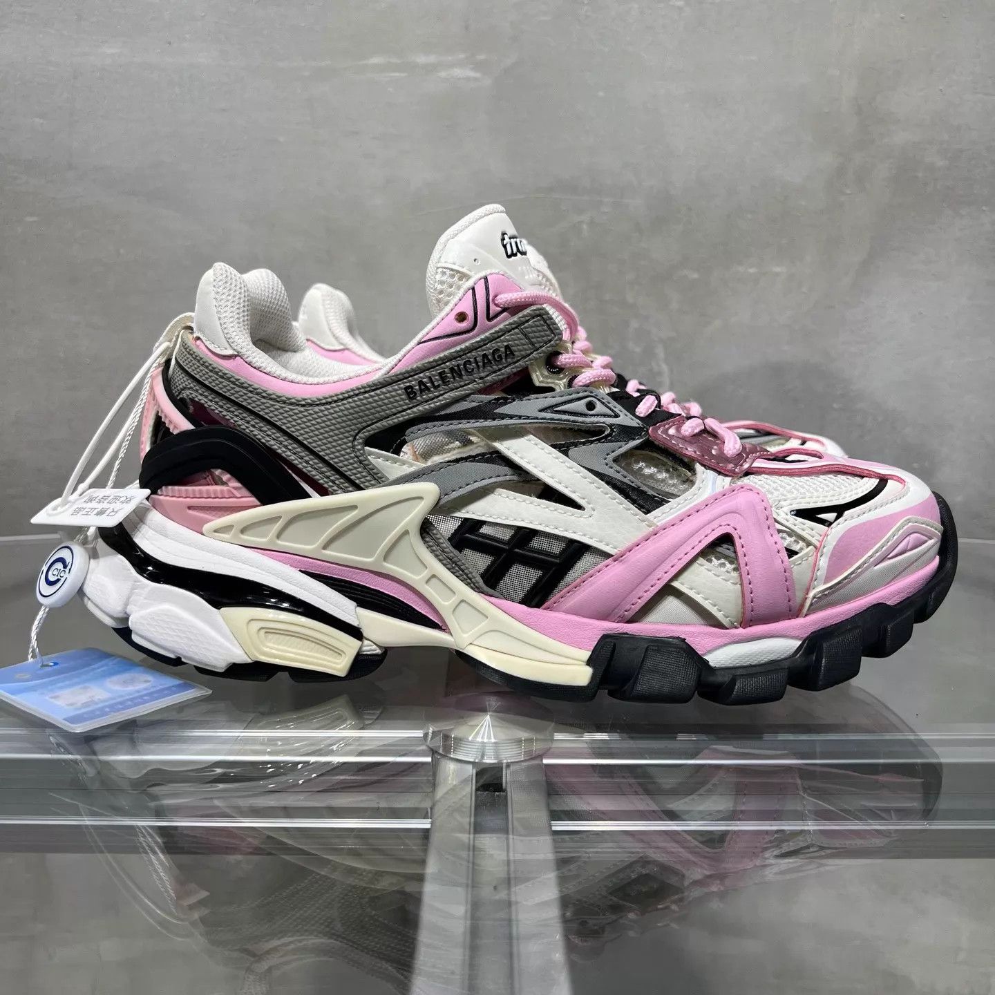 Balenciaga BLCG Track Sneaker White Pink EU 39 Size US 9 / IT 39 - 3 Thumbnail