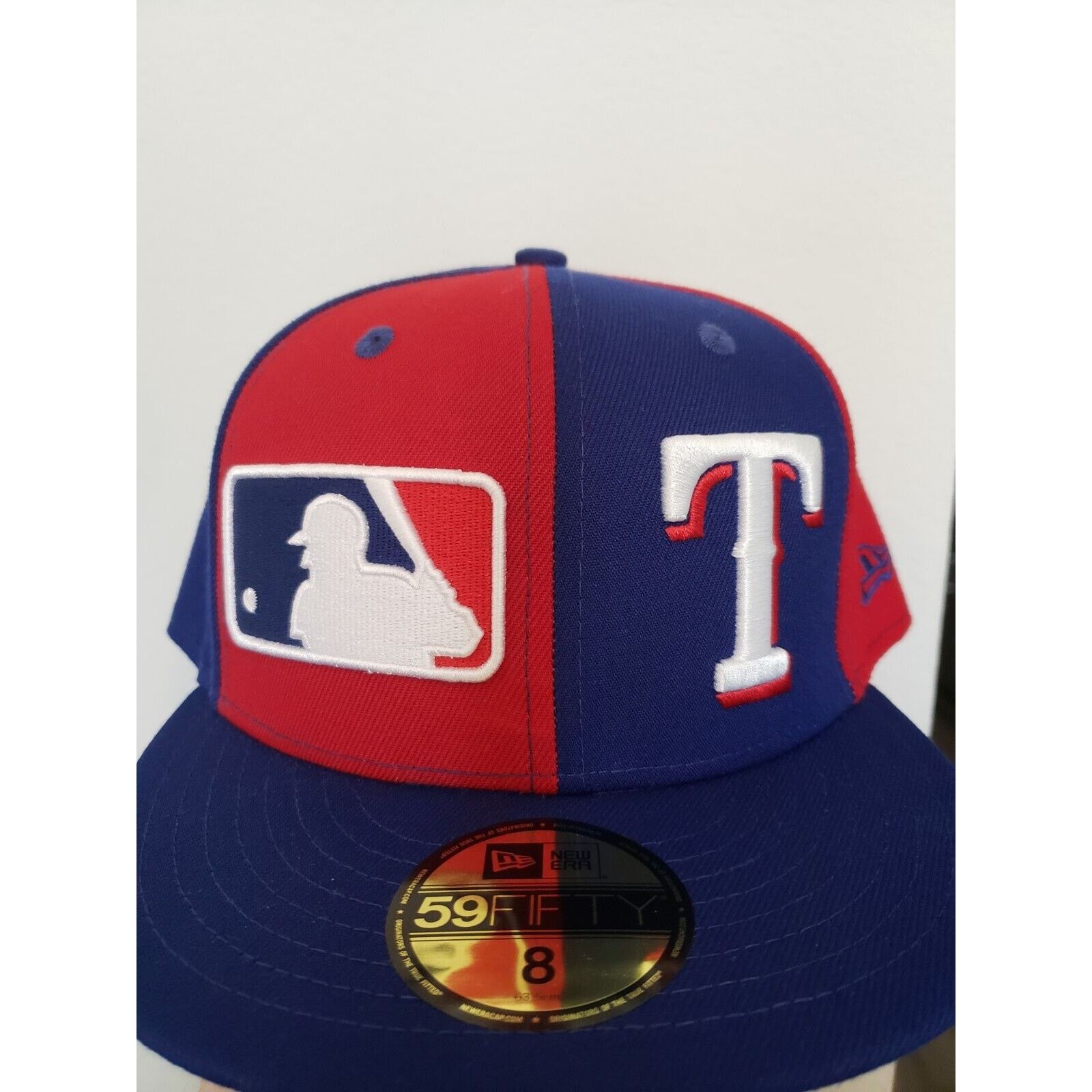 New Era Texas Rangers Hat Cap Double Logo Size 8 5950 Fitted New Era Size ONE SIZE - 1 Thumbnail