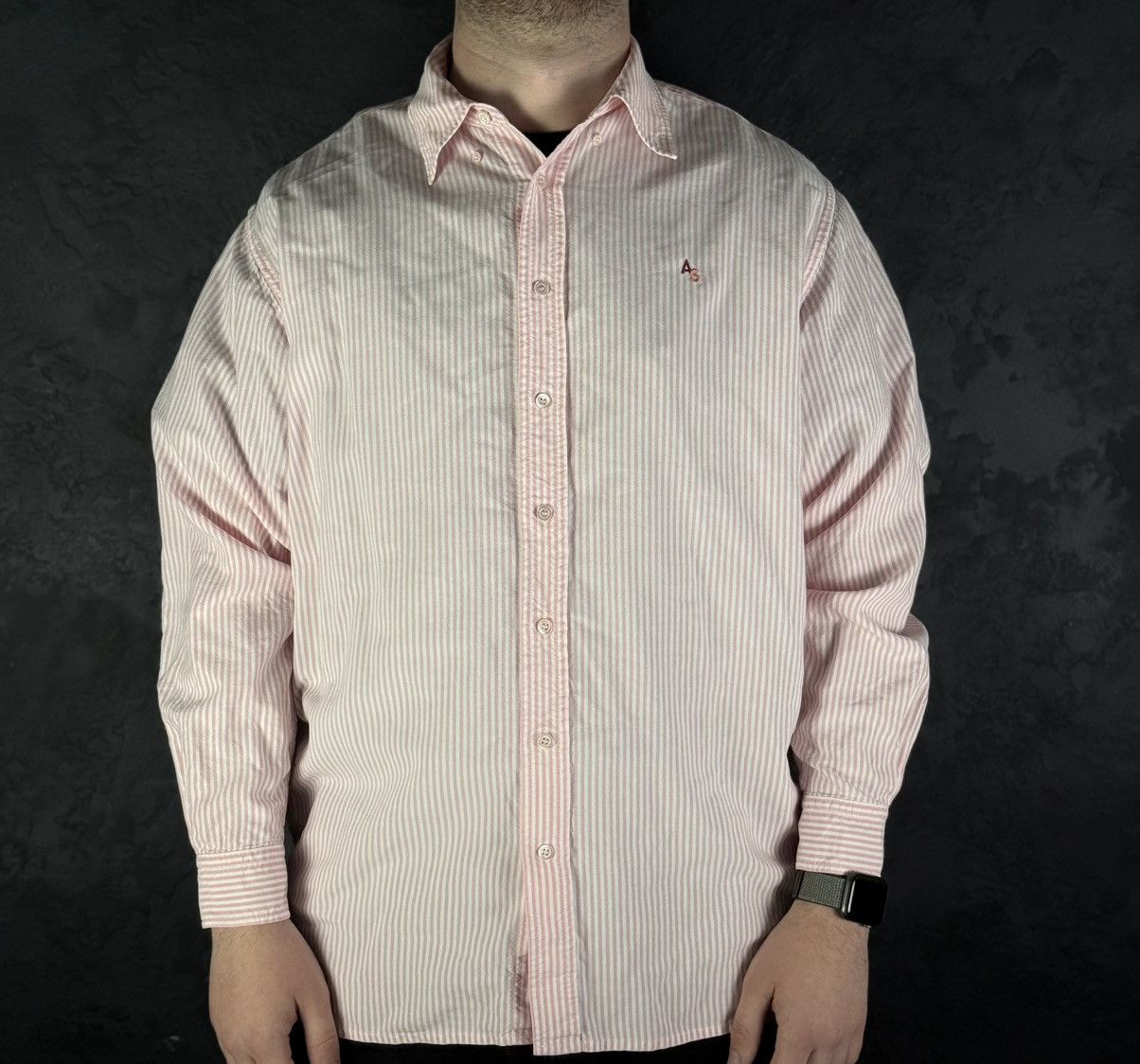 Acne Studios Acne Studios Oversized Logo Striped Lyocell Shirt Size US S / EU 44-46 / 1 - 1 Thumbnail