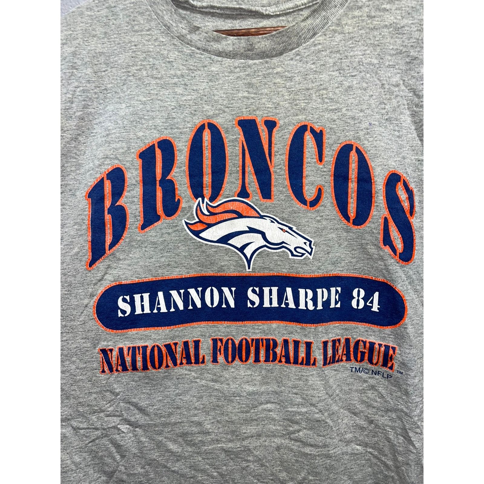 NFL Vintage Shannon Sharpe Denver Broncos Shirt #84 Tee Worn 90s Size US L / EU 52-54 / 3 - 2 Thumbnail