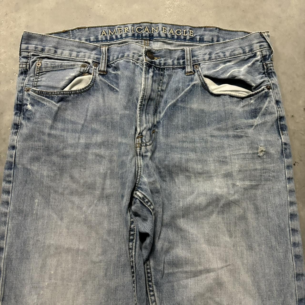 Japanese Brand × Vintage Crazy Vintage Y2K/2000s Faded Light Wash Skater Denim Jeans! Size US 38 / EU 54 - 5 Thumbnail