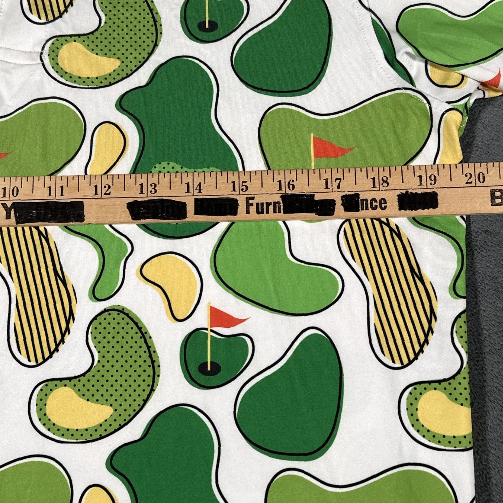 Vintage Royal & Awesome Polo Shirt Mens Medium Green White Golf Course Print Stretch Size US M / EU 48-50 / 2 - 4 Thumbnail