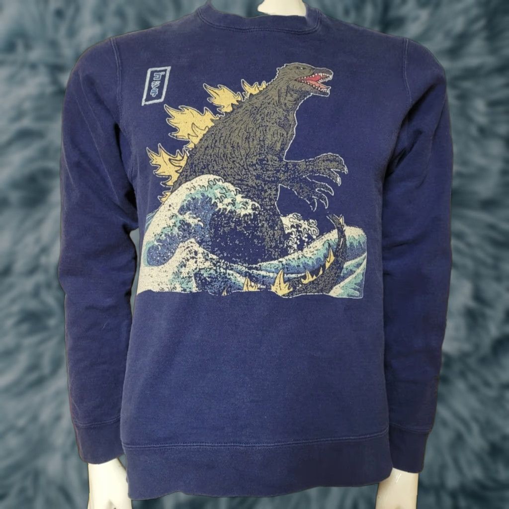 Port & Company VTG Godzilla Crewneck Sweatshirt Small Port & Company Unisex Adults S Blue Graphic Print 80s Anime Horror Logo Pullover Shirt Sweatshirt Size US S / EU 44-46 / 1 - 1 Thumbnail