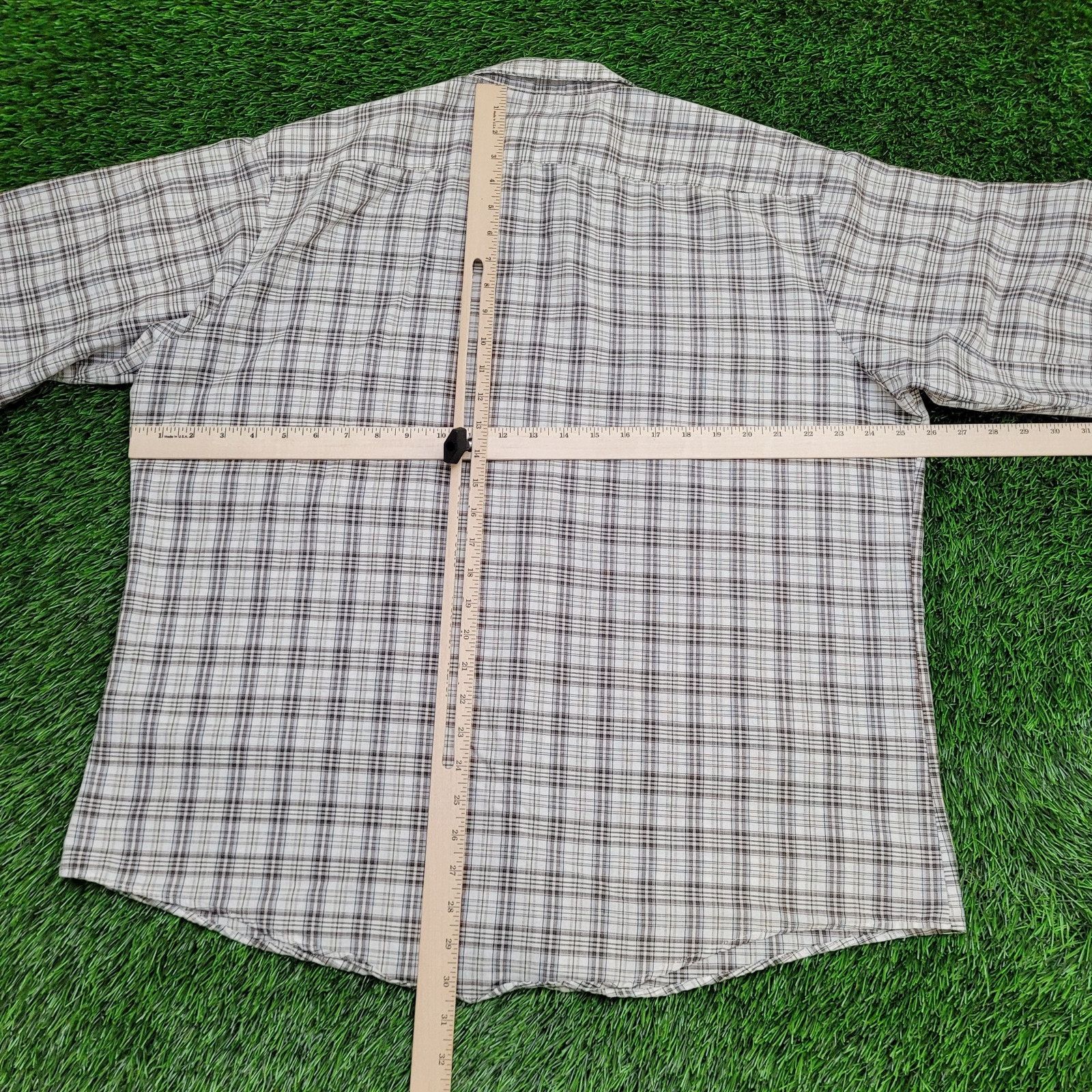 Vintage VTG 80s Western Plaid Shirt XL Perma-Prest Beige Brown White Size US XL / EU 56 / 4 - 6 Thumbnail