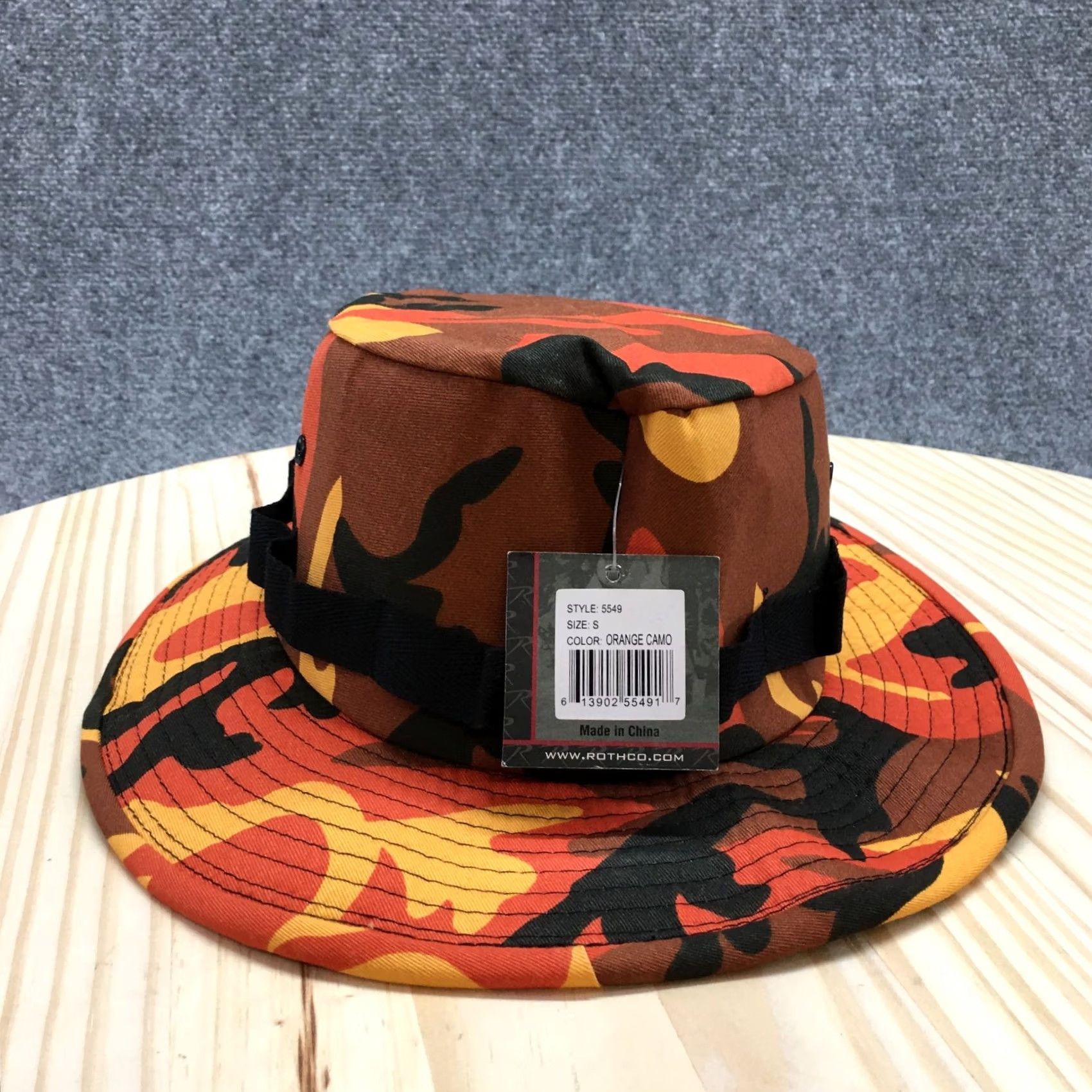 Rothco Rothco Bucket Hat Unisex Black Orange Camo Small Fitted Round Brim Cotton Blend Size ONE SIZE - 5 Thumbnail
