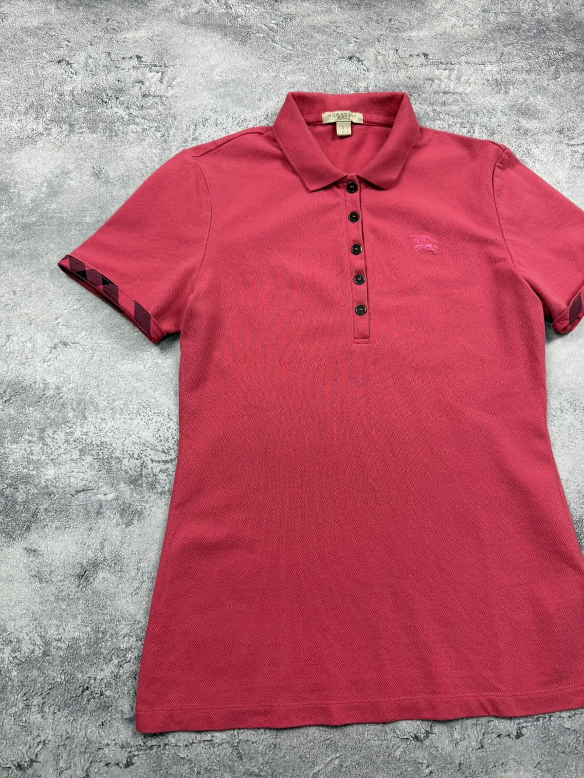 Burberry Burberry Brit Nova Check Pink Polo T-Shirt Y2K Tee Luxury Size S / US 4 / IT 40 - 7 Thumbnail