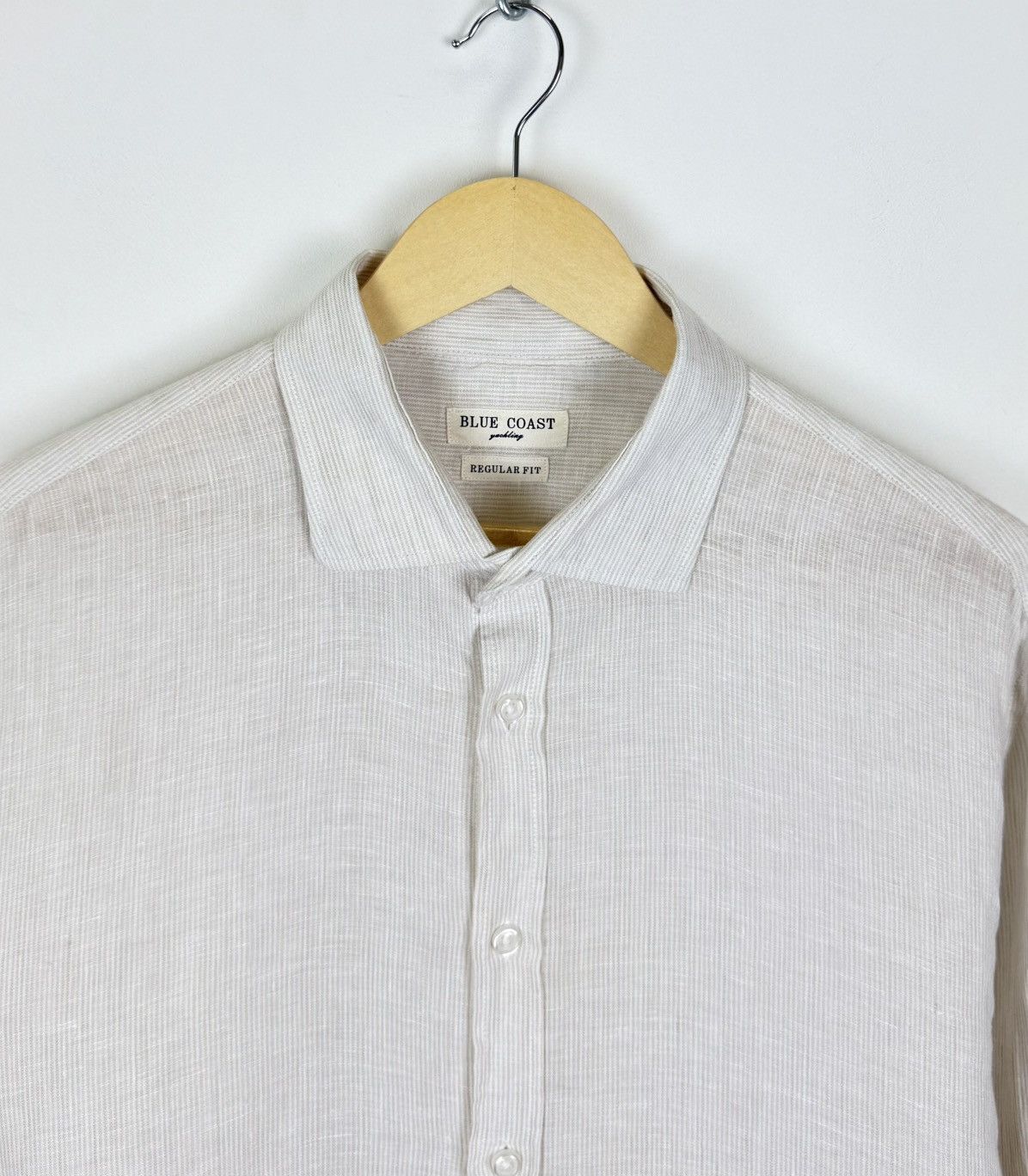 Blue Coast Yachting Linen Long Sleeve Shirt Beige Top, Men's (Size Xl) — image 4 of 6