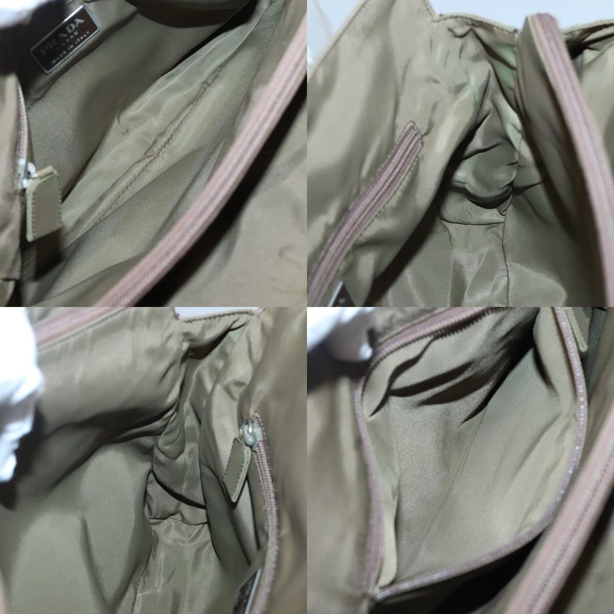 Prada PRADA Hand Bag Nylon Khaki Silver Size ONE SIZE - 12 Thumbnail